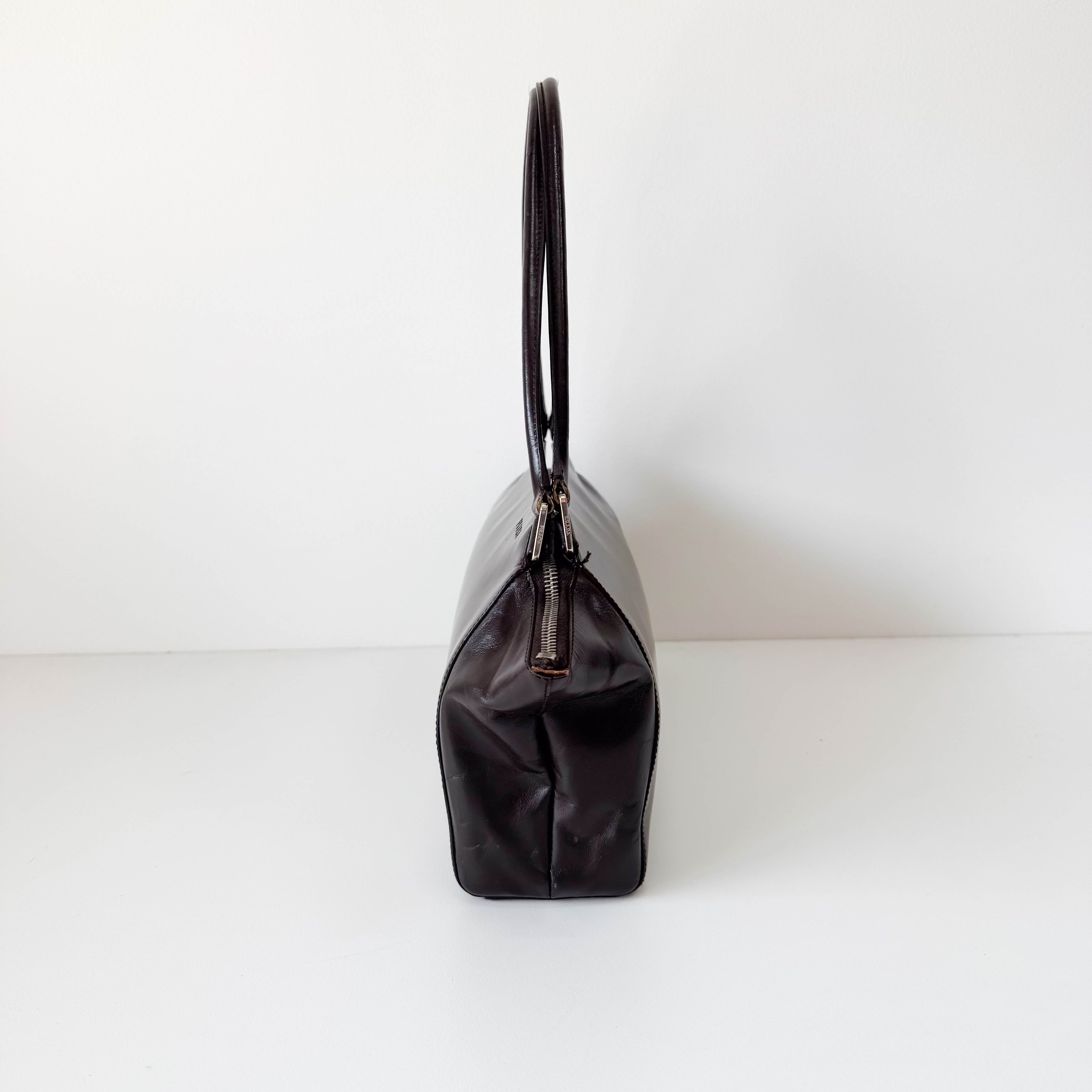 Vintage Brown Leather Shoulder Bag