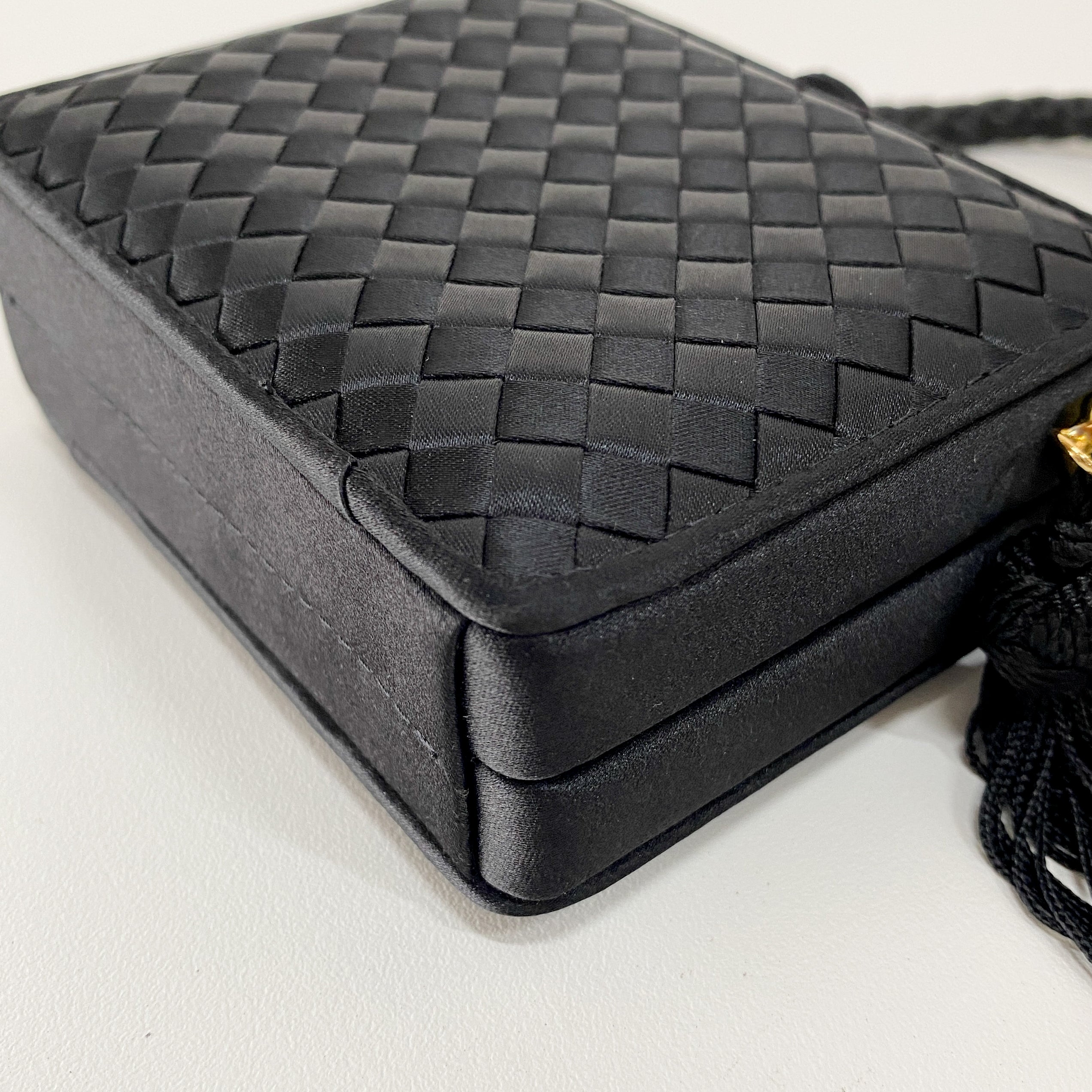 Intrecciatto Black Satin with Tassels