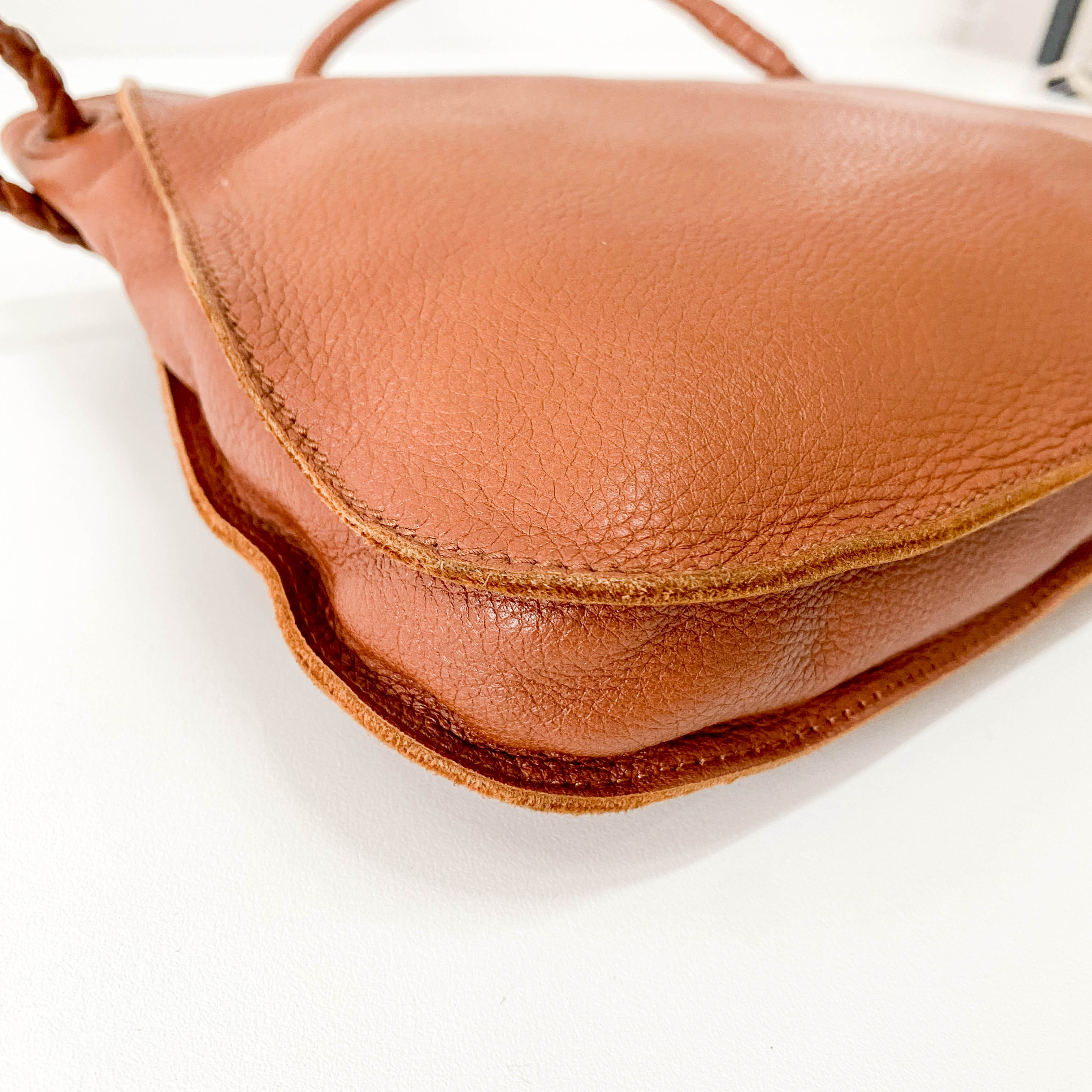 Caramel Brown Leather Shoulder Bag