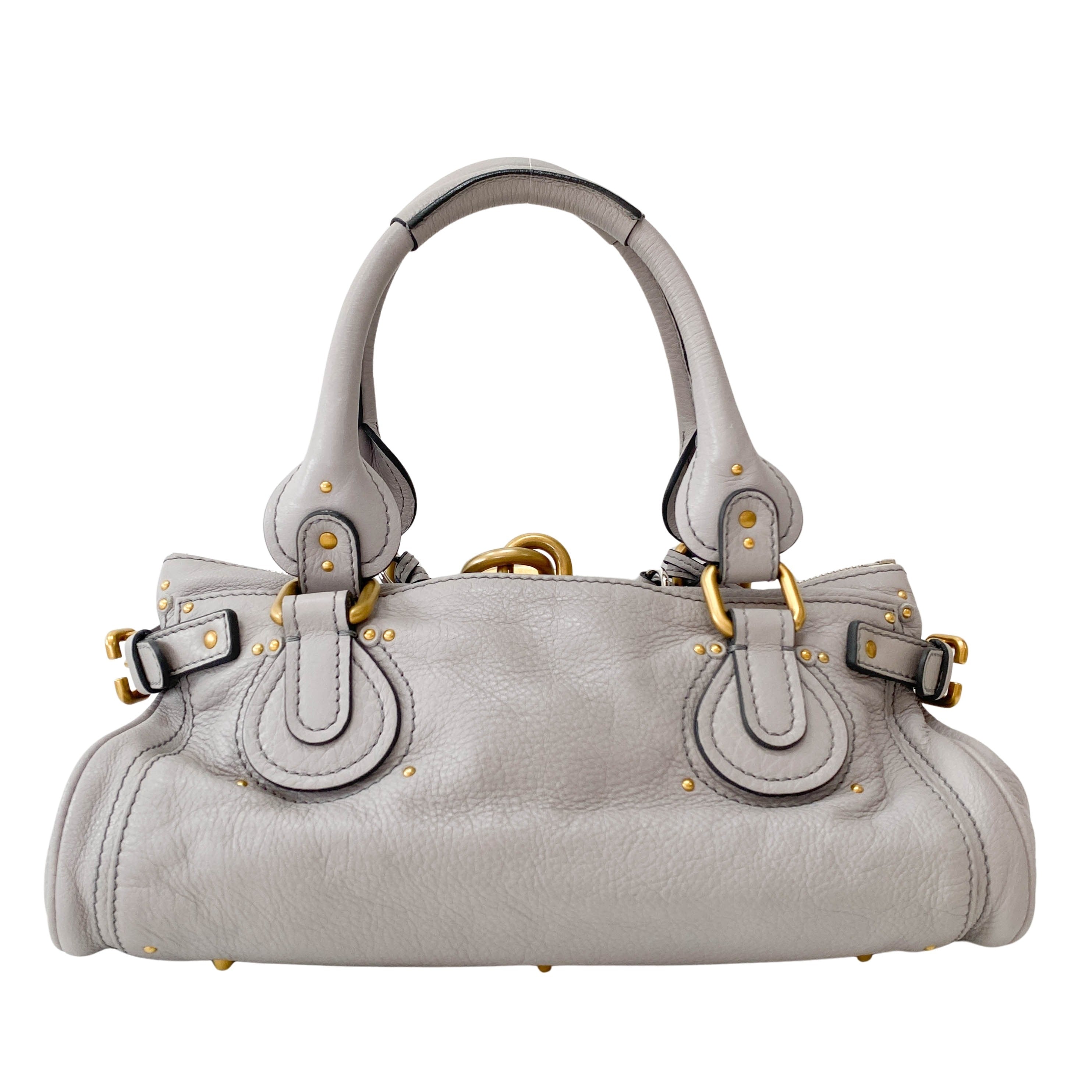 Paddington Grey Leather Shoulder Bag