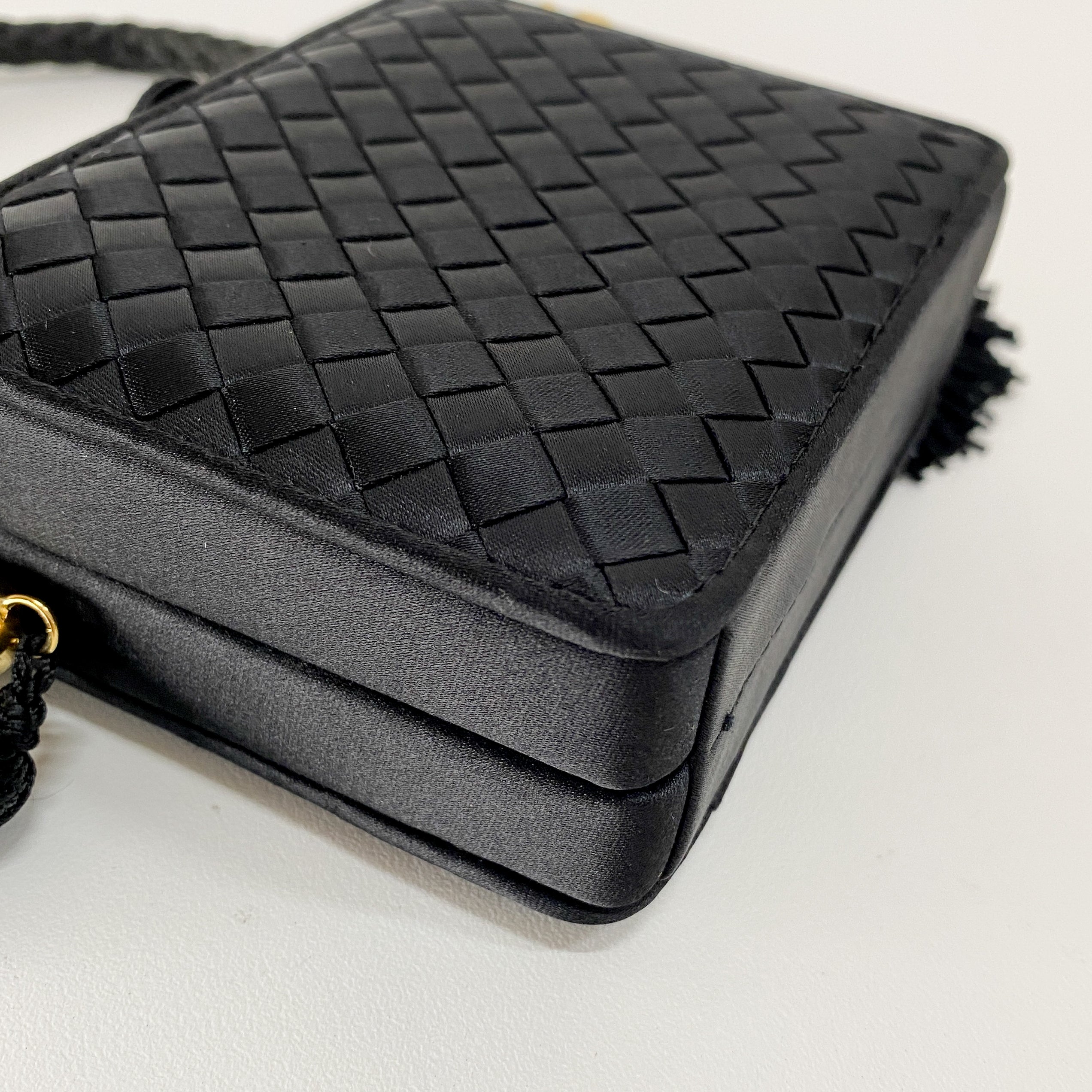 Intrecciatto Black Satin with Tassels