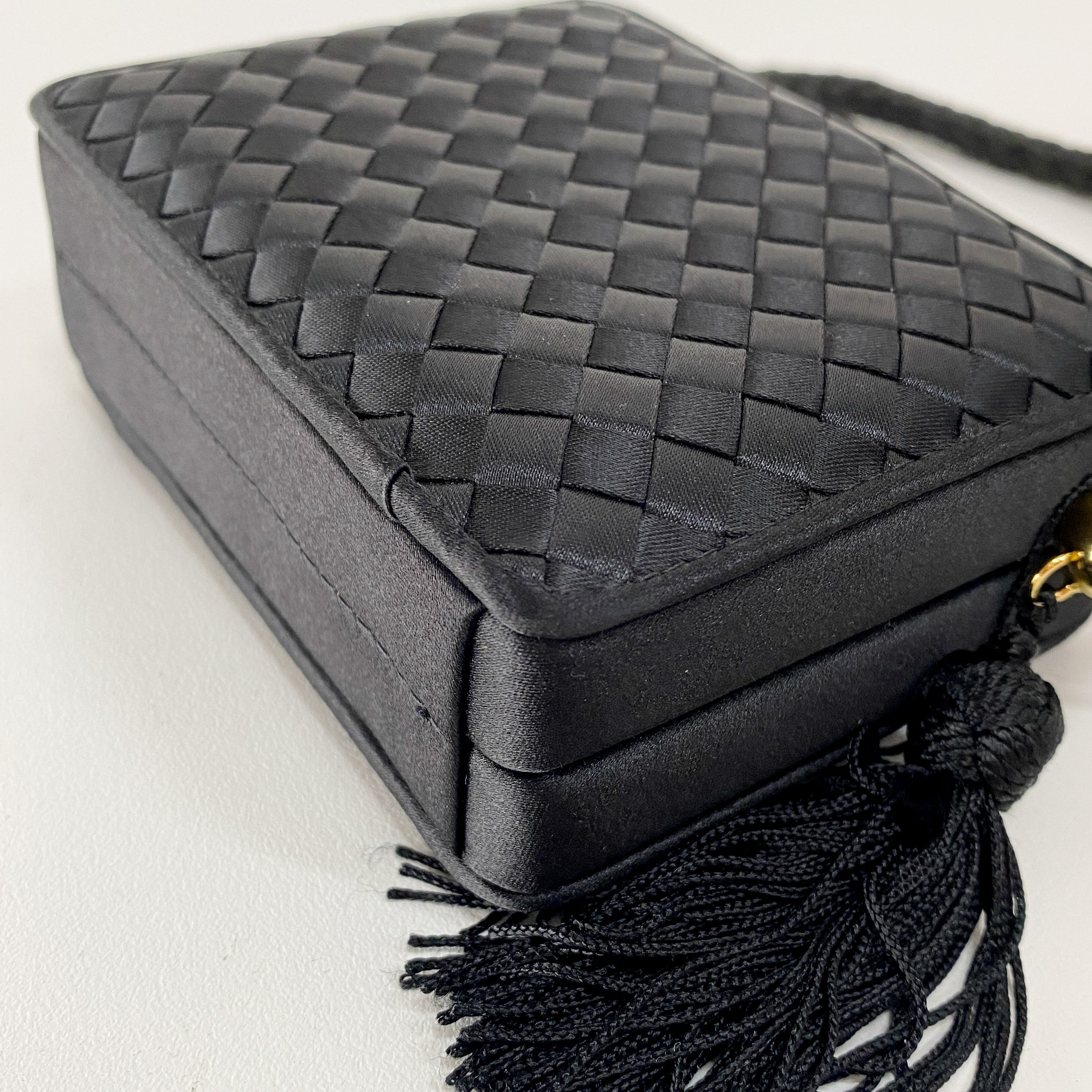 Intrecciatto Black Satin with Tassels