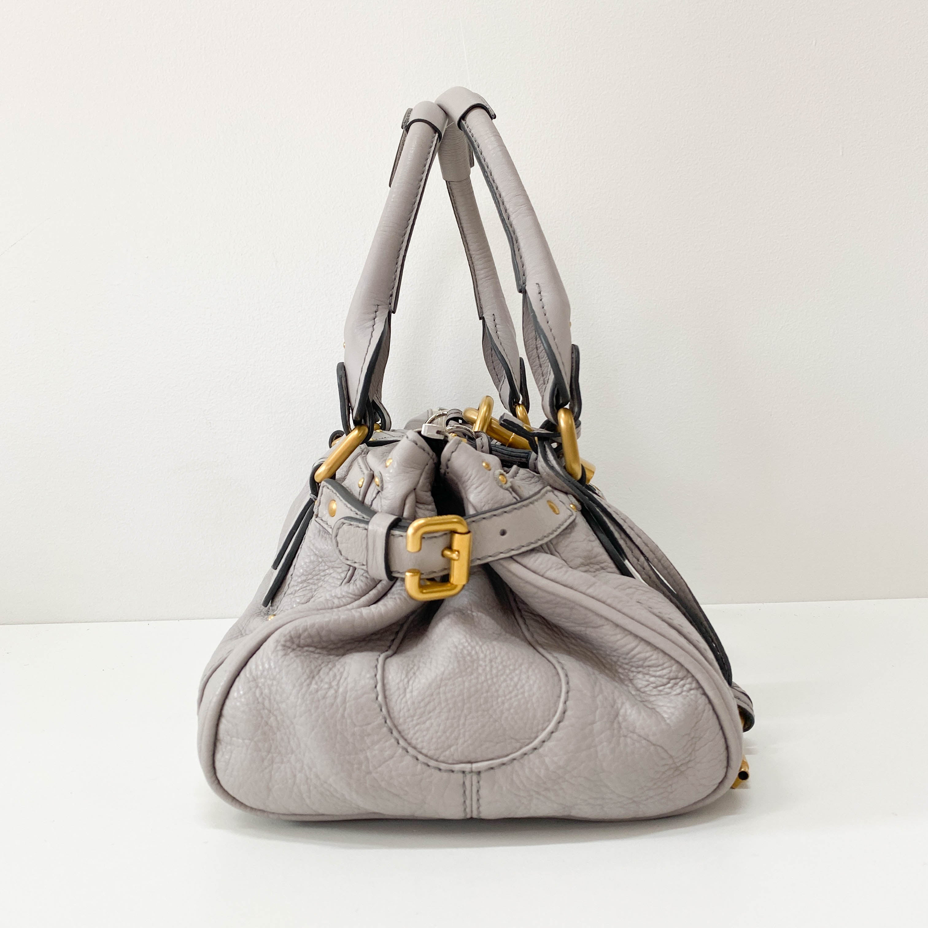 Paddington Grey Leather Shoulder Bag