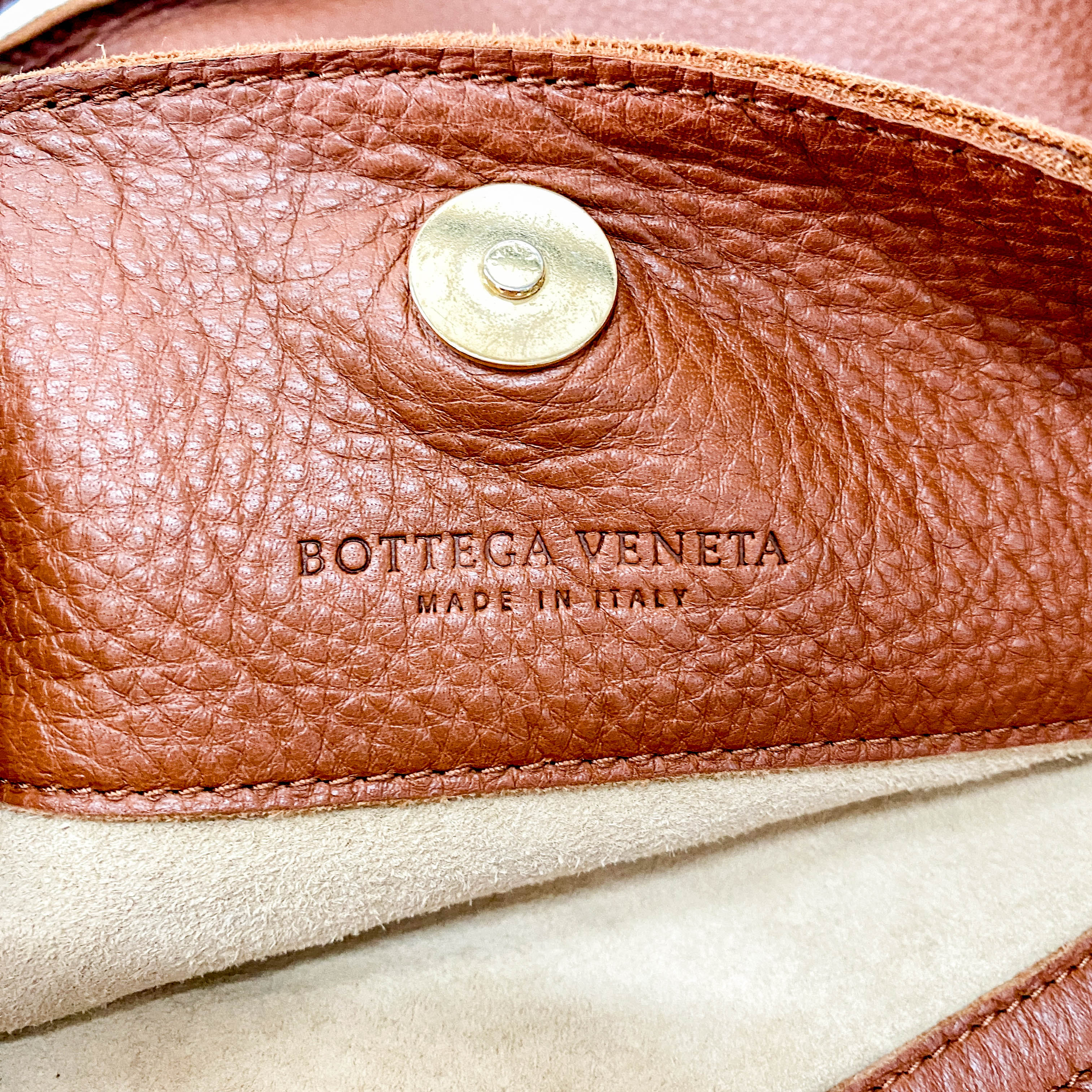 Caramel Brown Leather Shoulder Bag