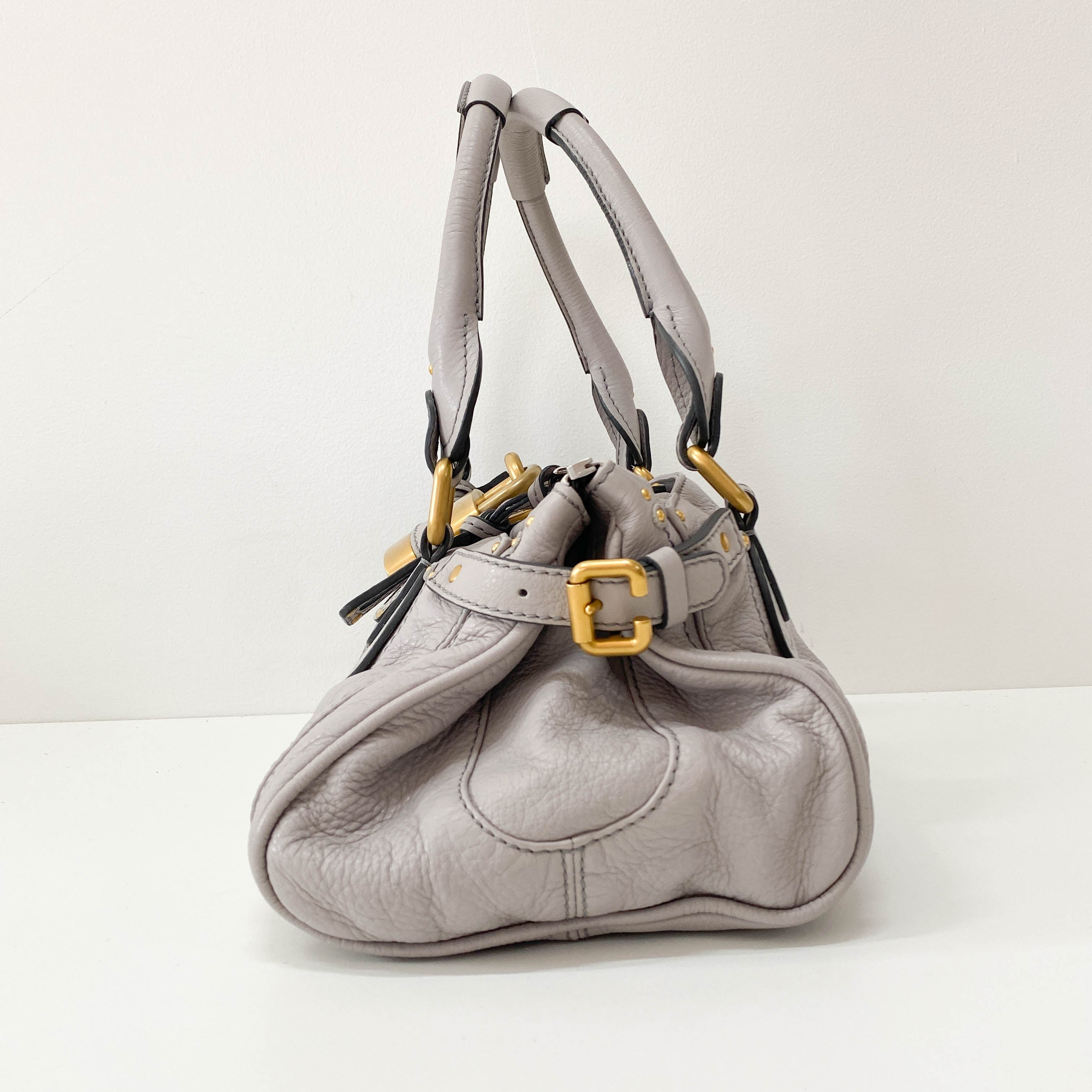 Paddington Grey Leather Shoulder Bag