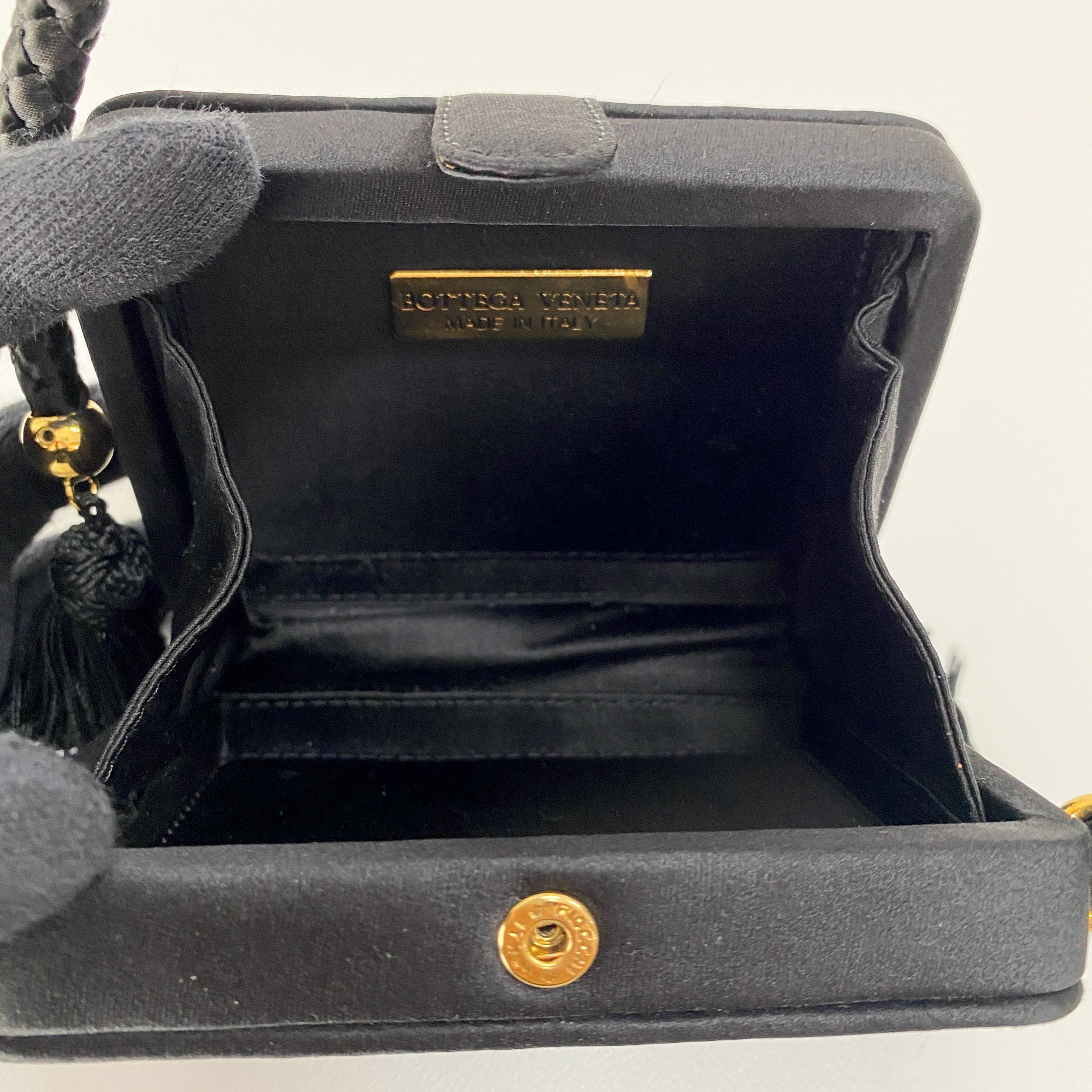 Intrecciatto Black Satin with Tassels