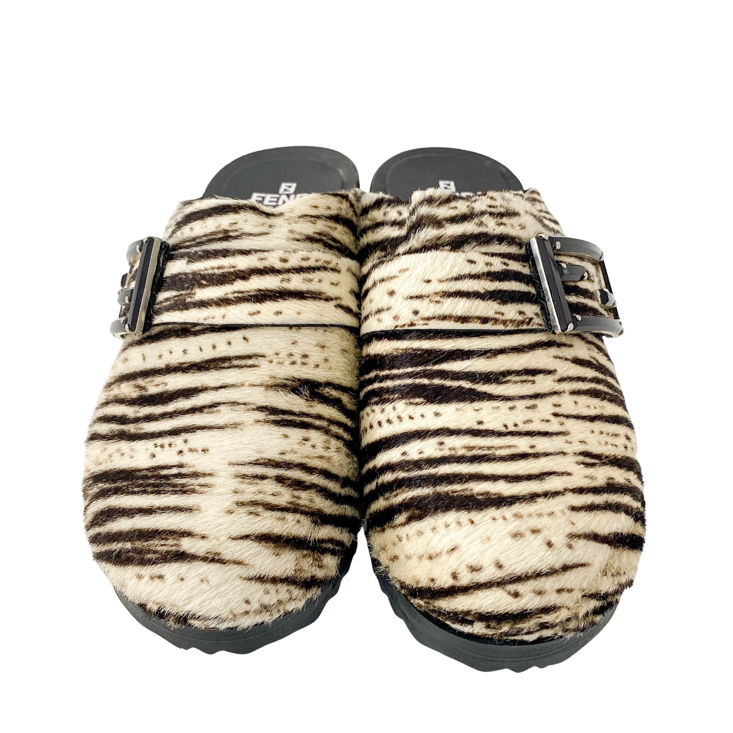 Haircalf Jungle - Animal Print Pony Hair Mule Sandals
