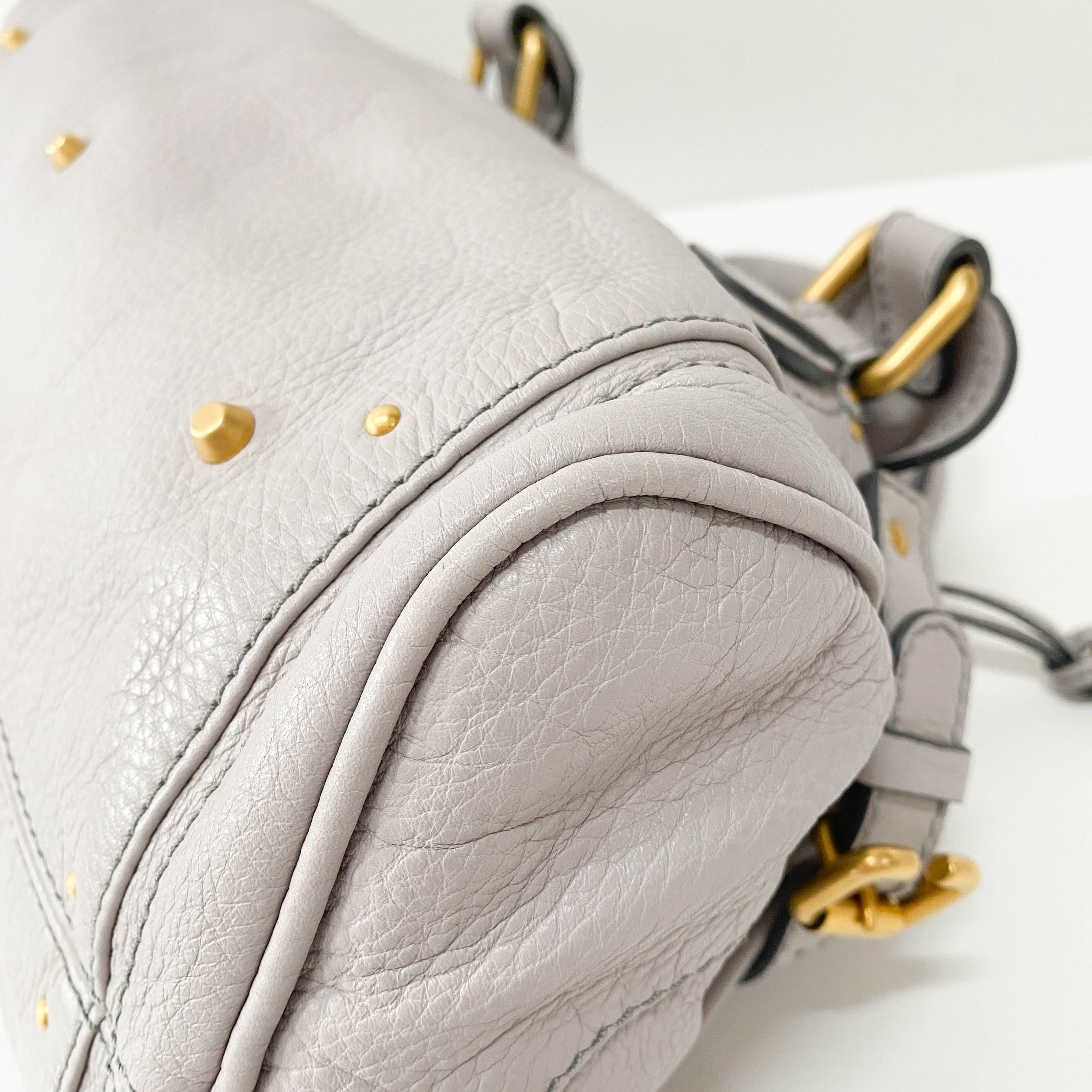 Paddington Grey Leather Shoulder Bag