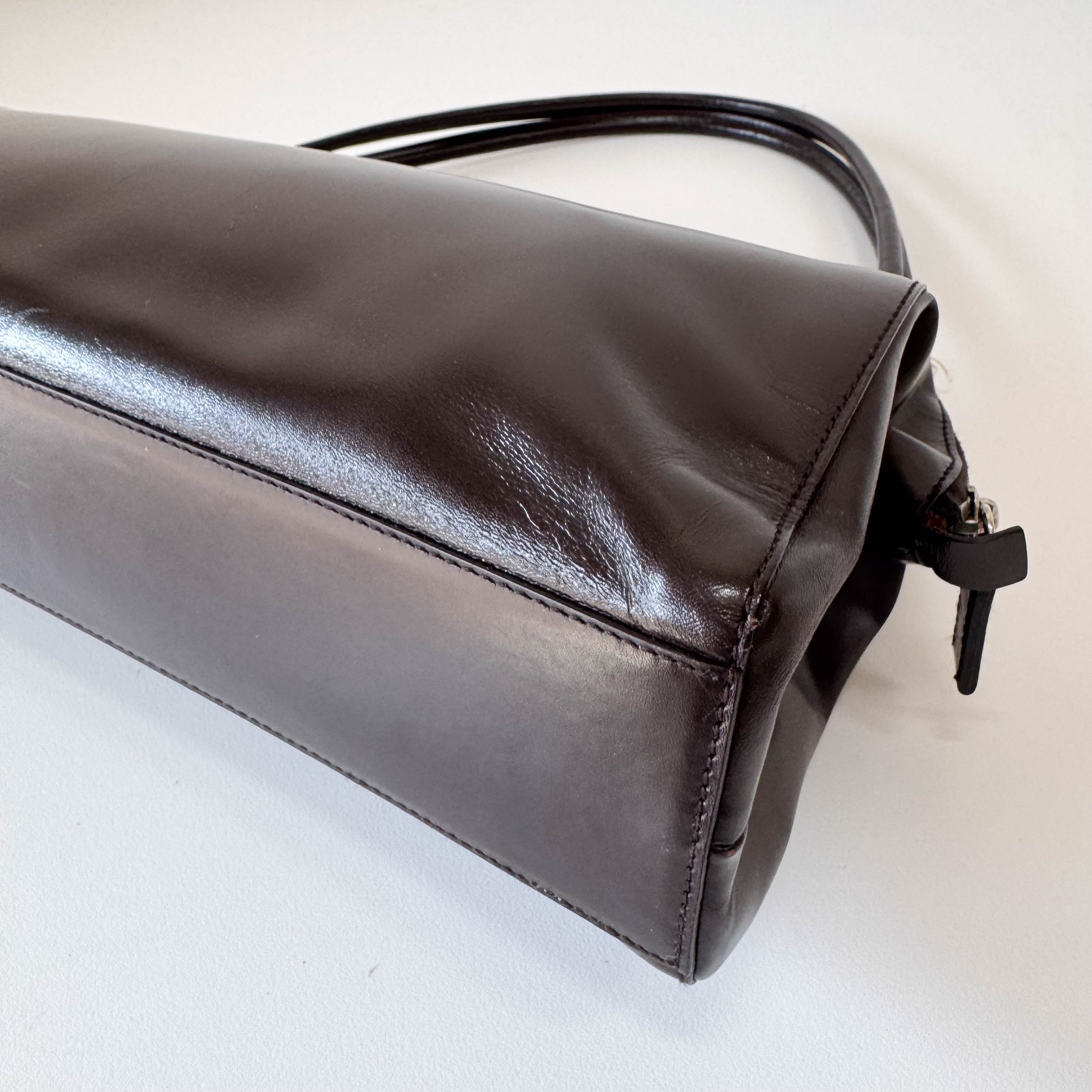 Vintage Brown Leather Shoulder Bag