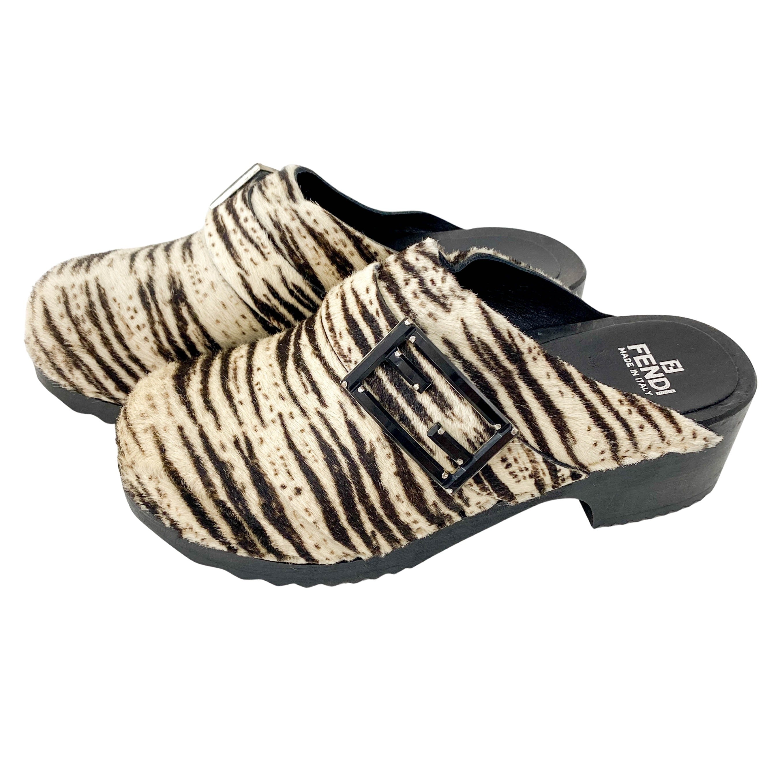 Haircalf Jungle - Animal Print Pony Hair Mule Sandals