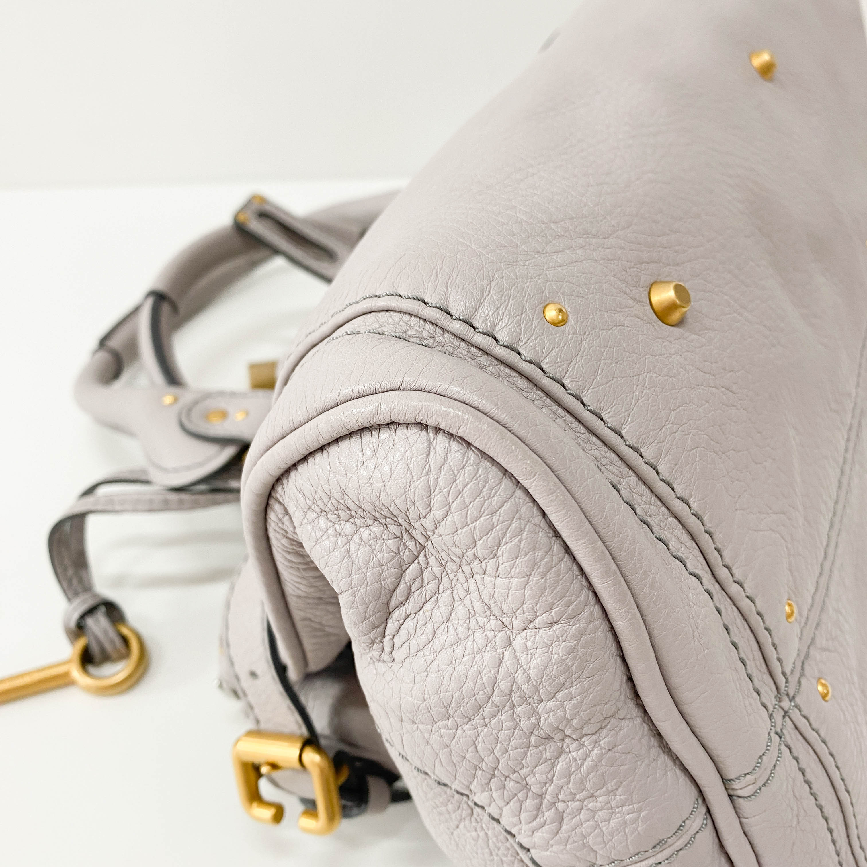 Paddington Grey Leather Shoulder Bag