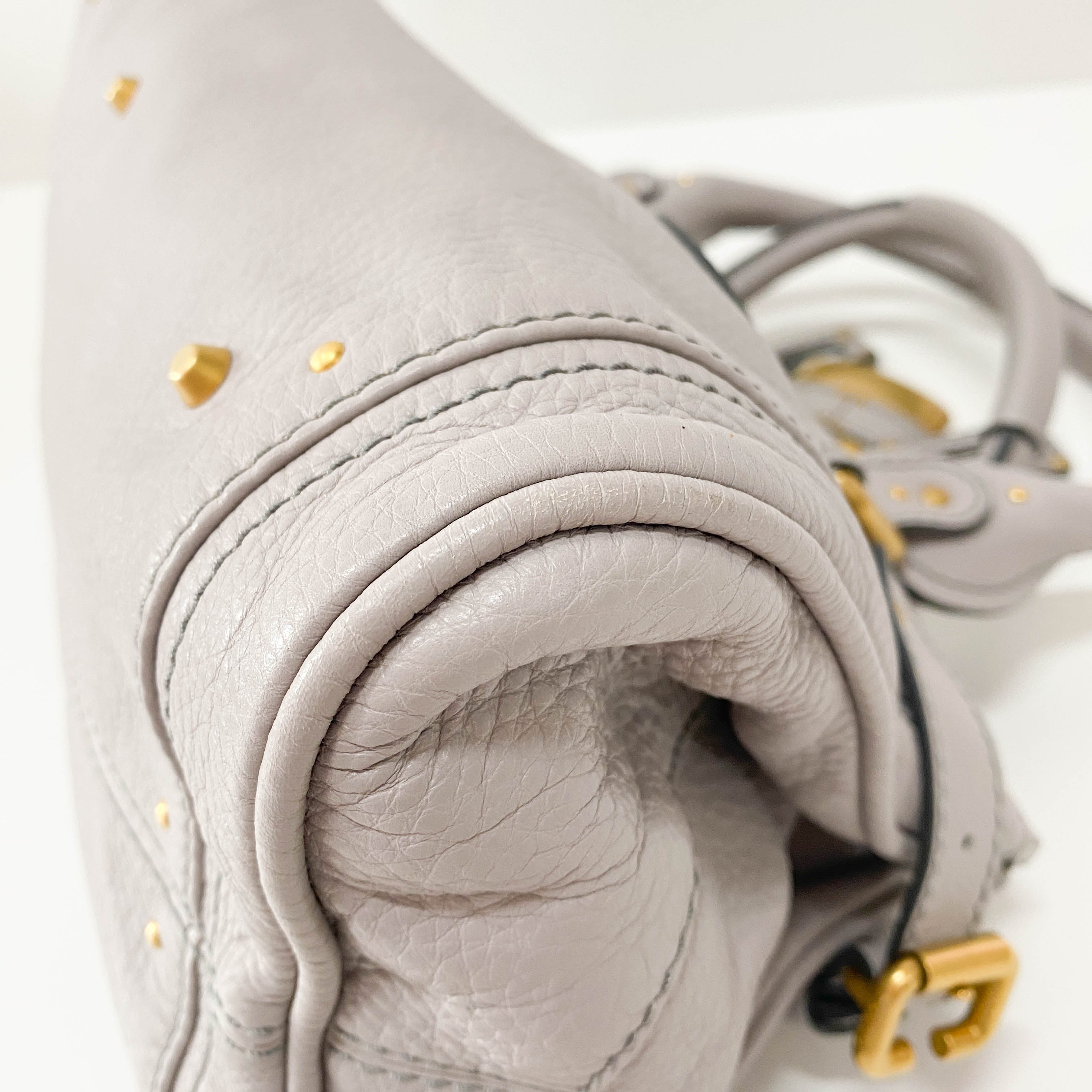 Paddington Grey Leather Shoulder Bag