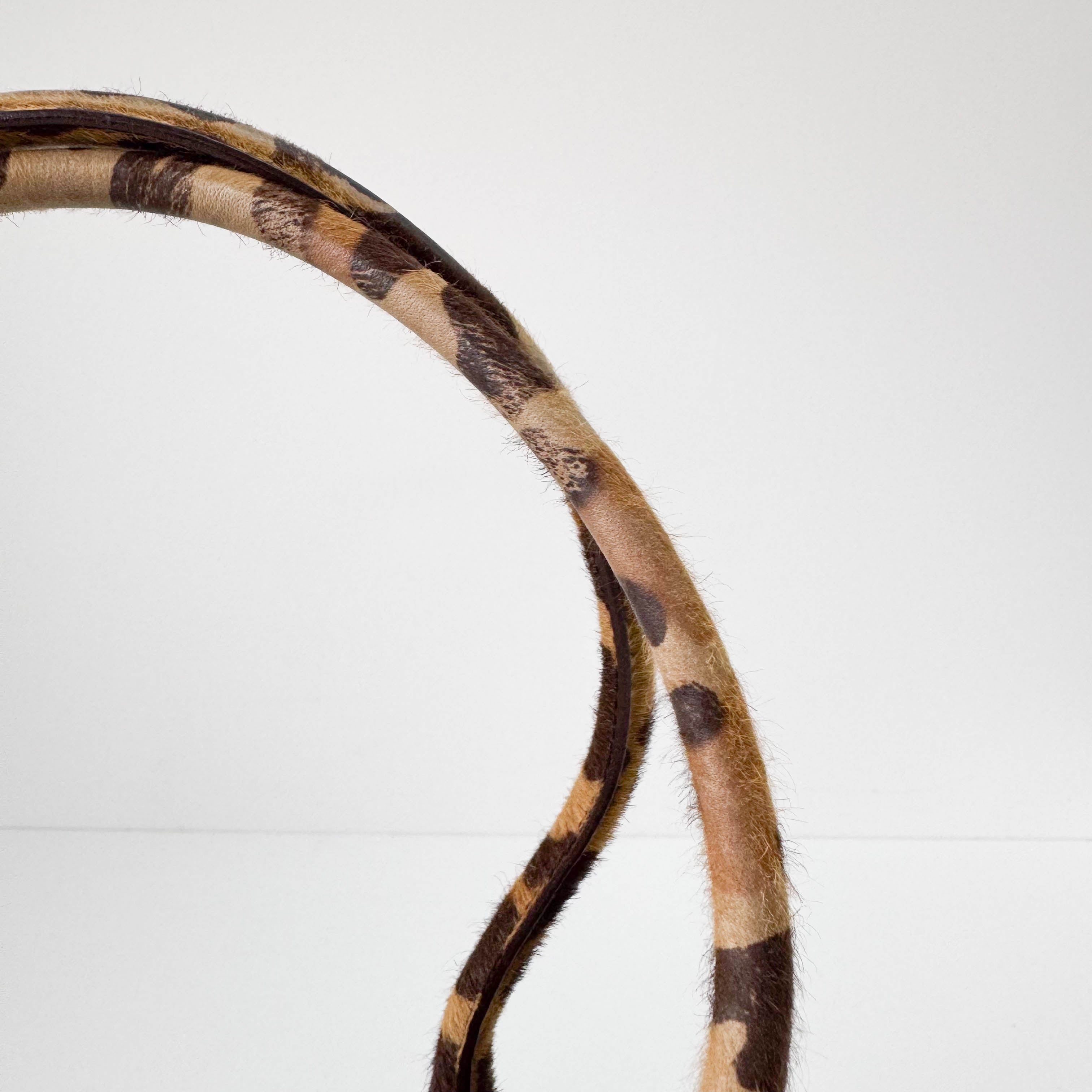 Horizontal Leopard Print Pony Hair Shoulder Bag