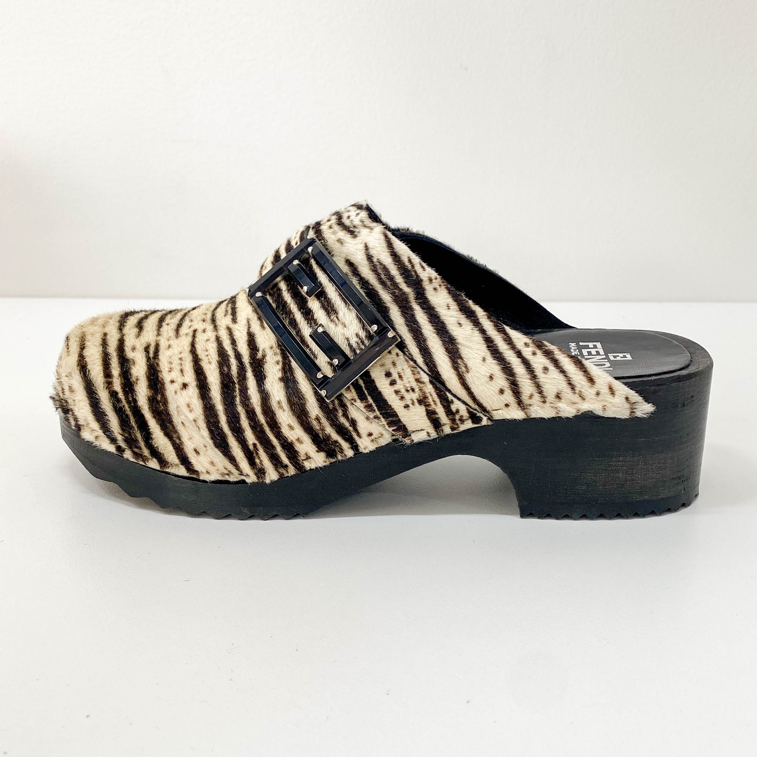 Haircalf Jungle - Animal Print Pony Hair Mule Sandals