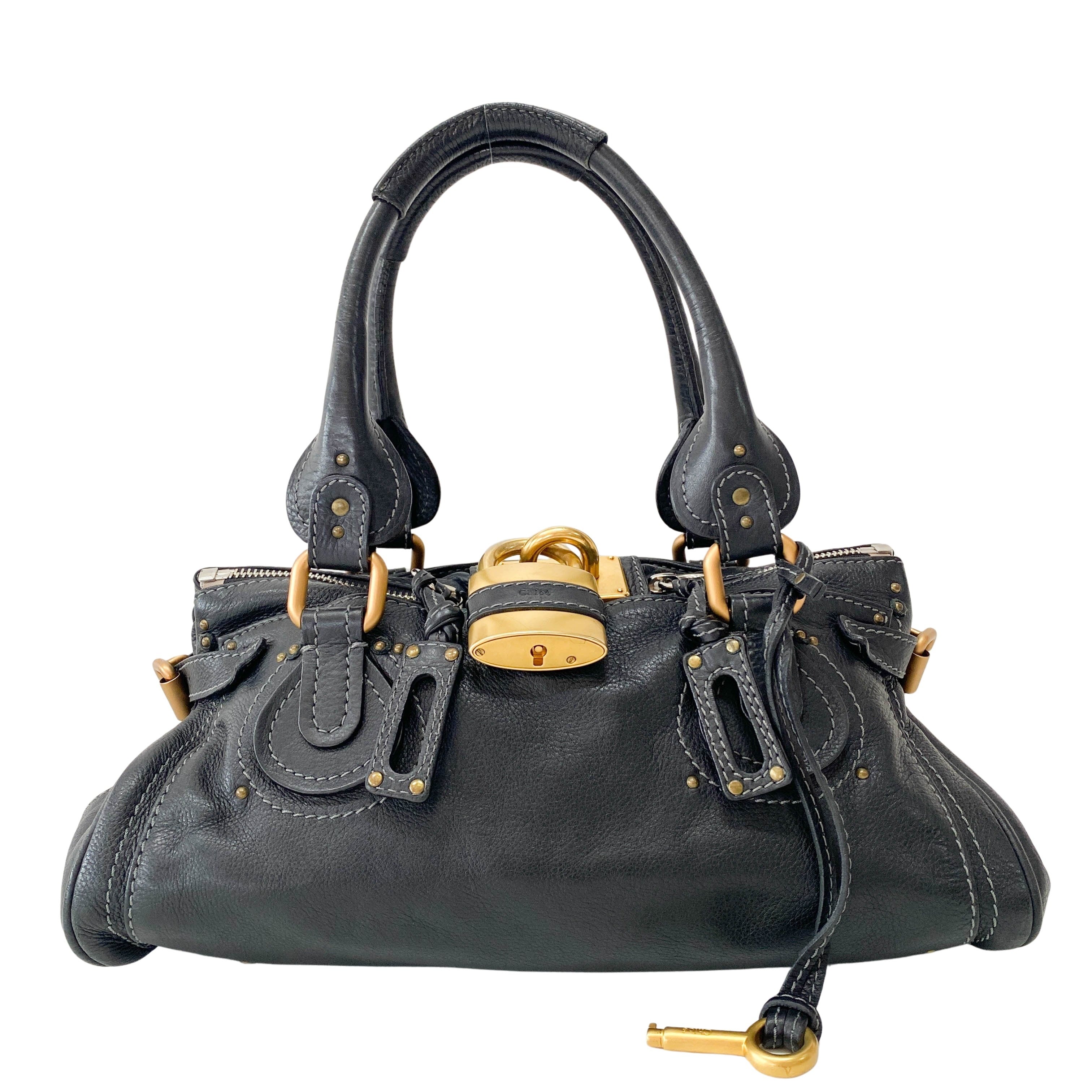 Paddington Black Leather Shoulder Bag