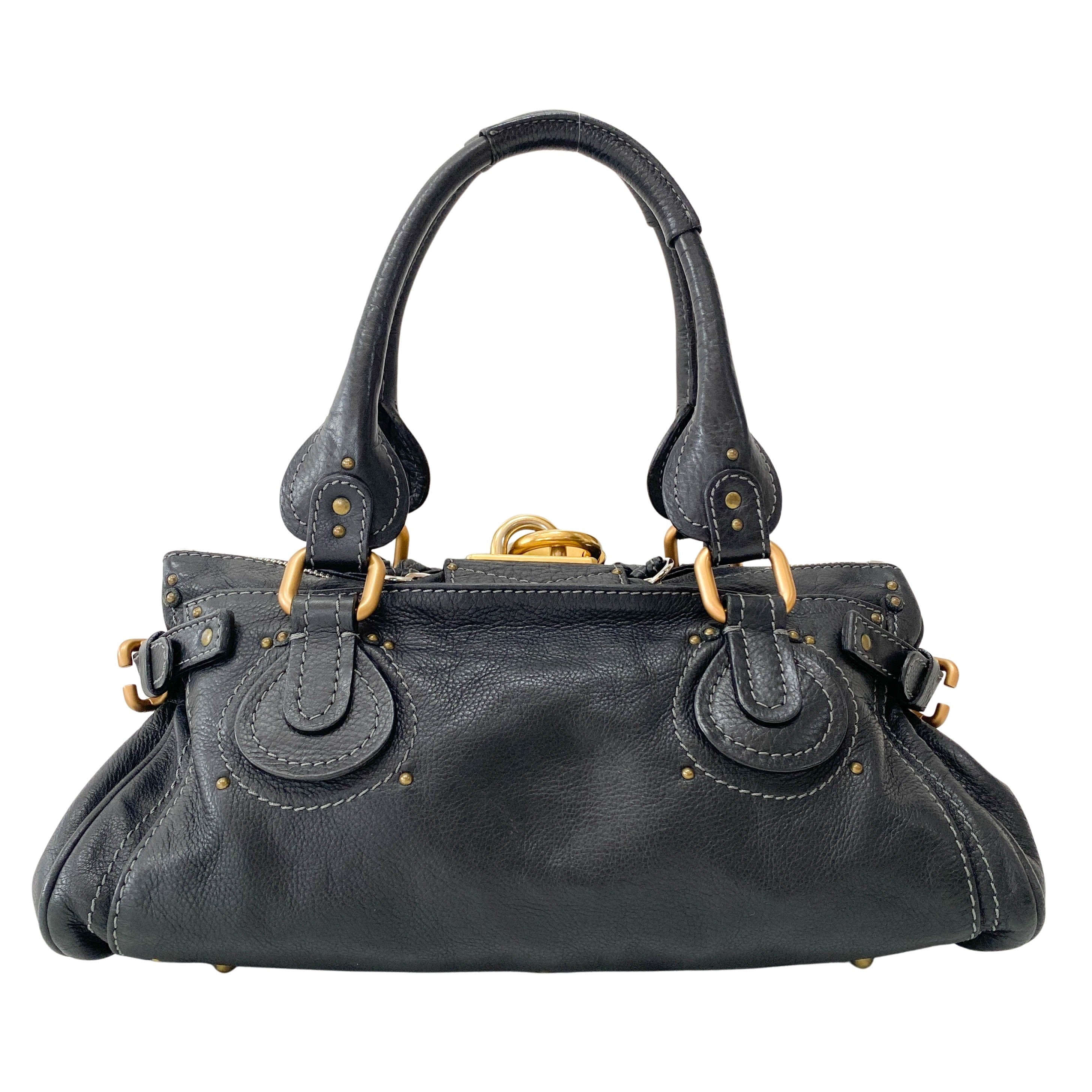 Paddington Black Leather Shoulder Bag