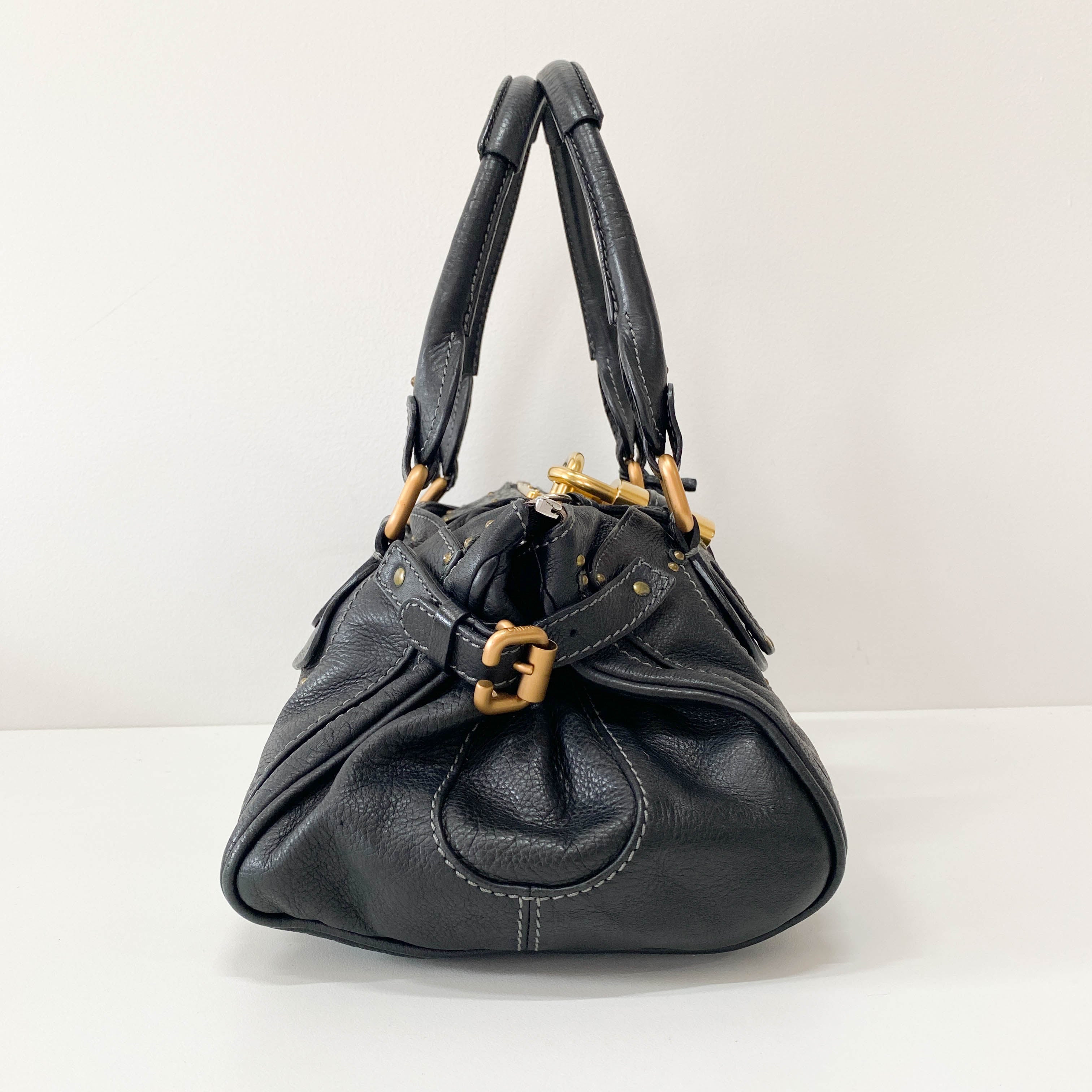 Paddington Black Leather Shoulder Bag