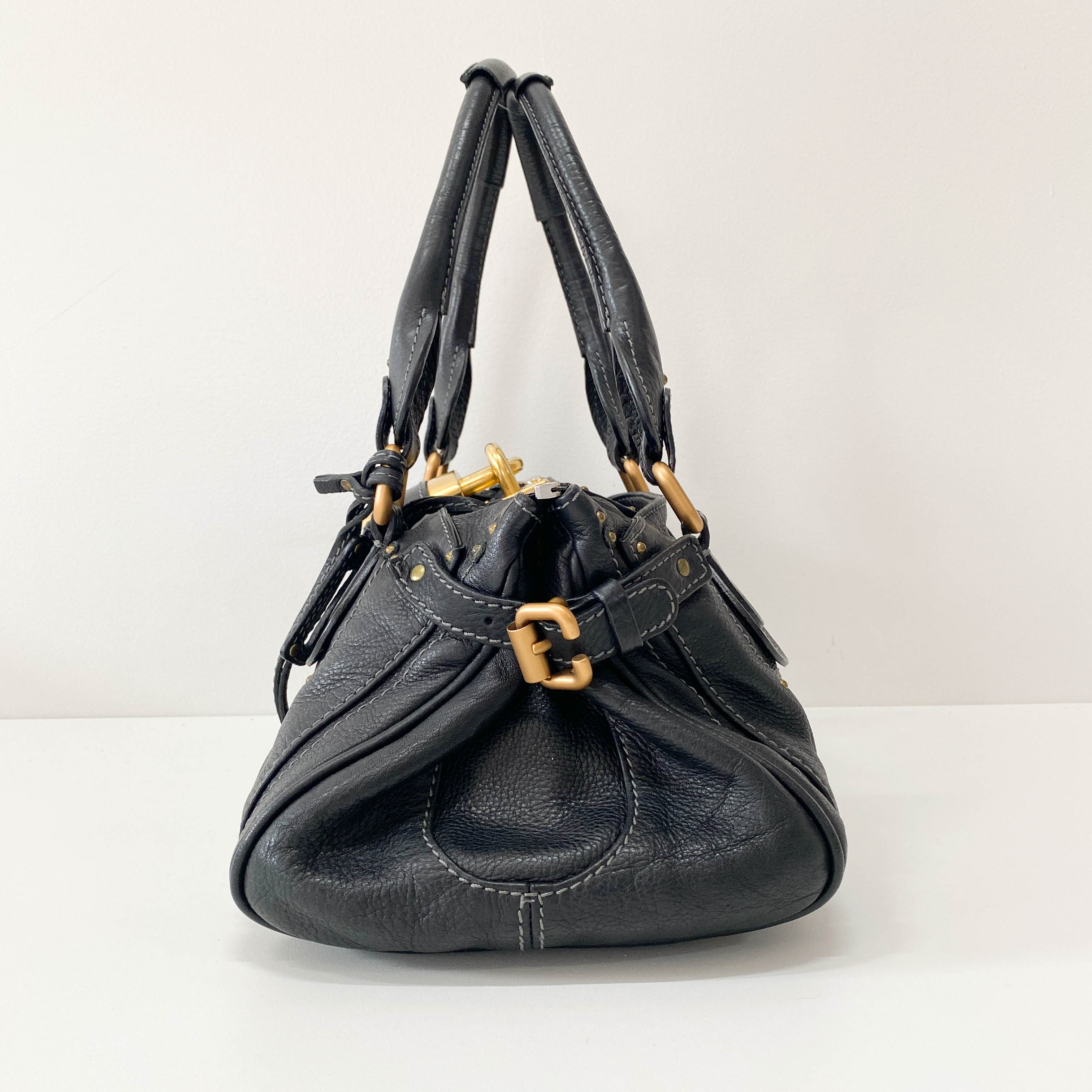 Paddington Black Leather Shoulder Bag