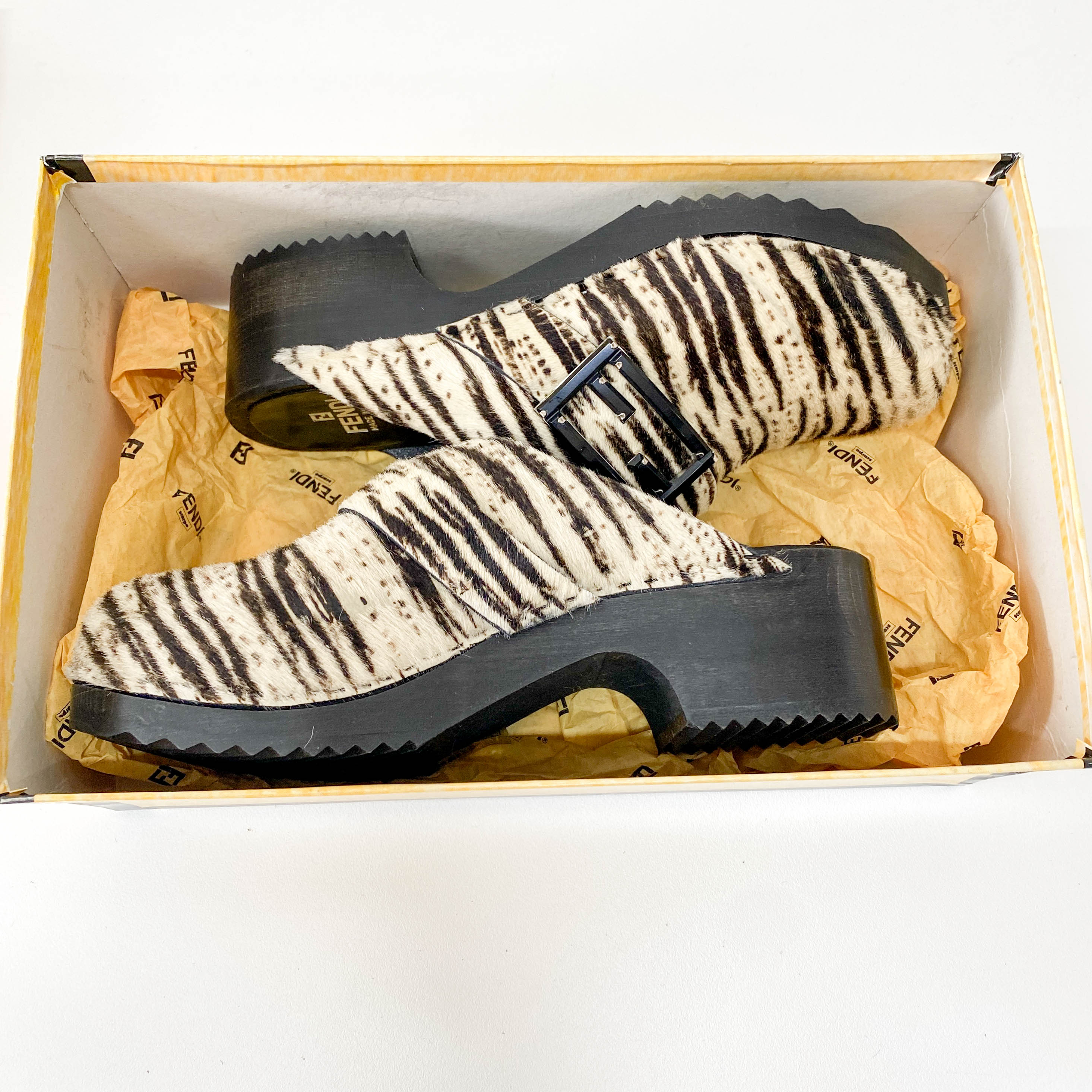 Haircalf Jungle - Animal Print Pony Hair Mule Sandals