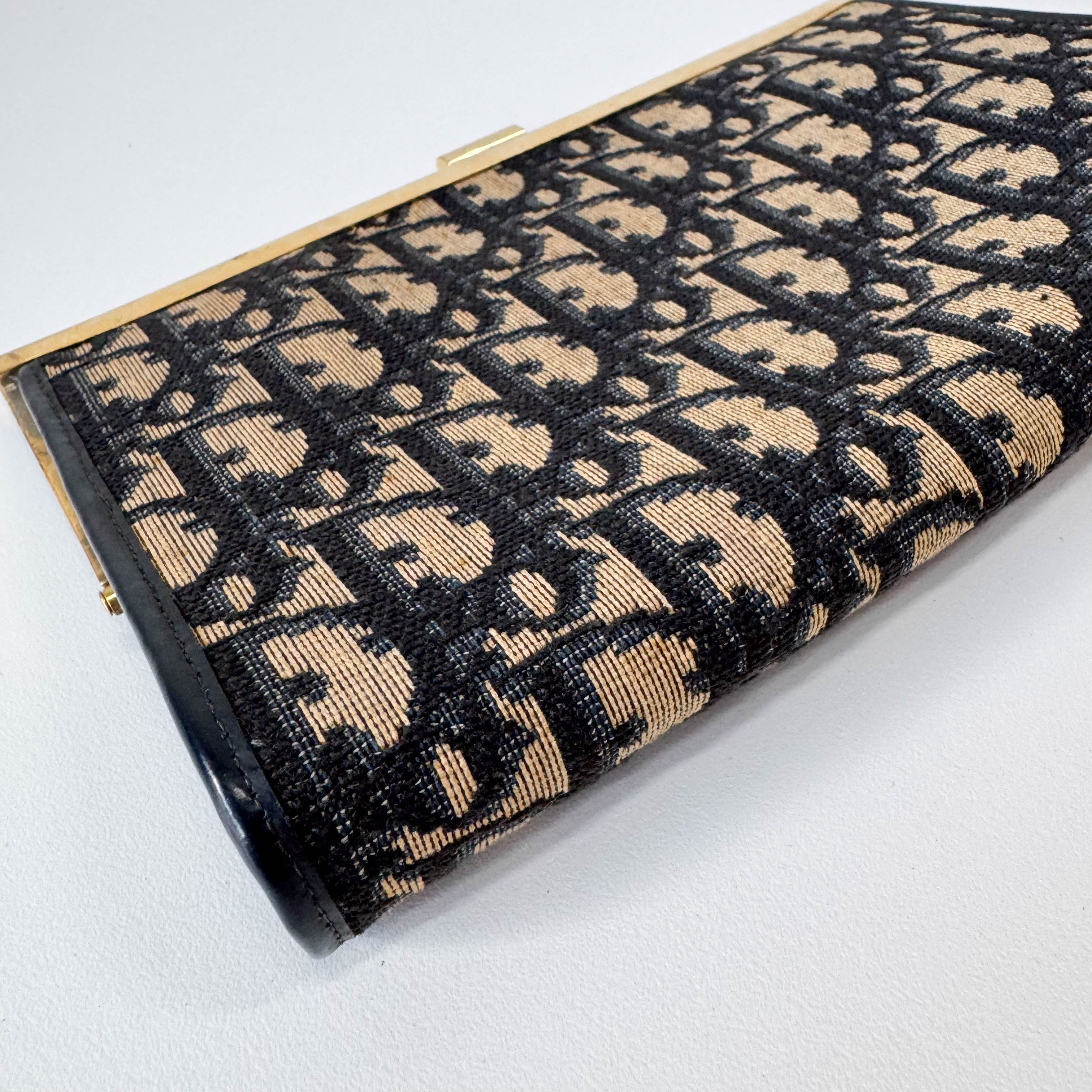 Trotter Brown Oblique Canvas Clutch Bag