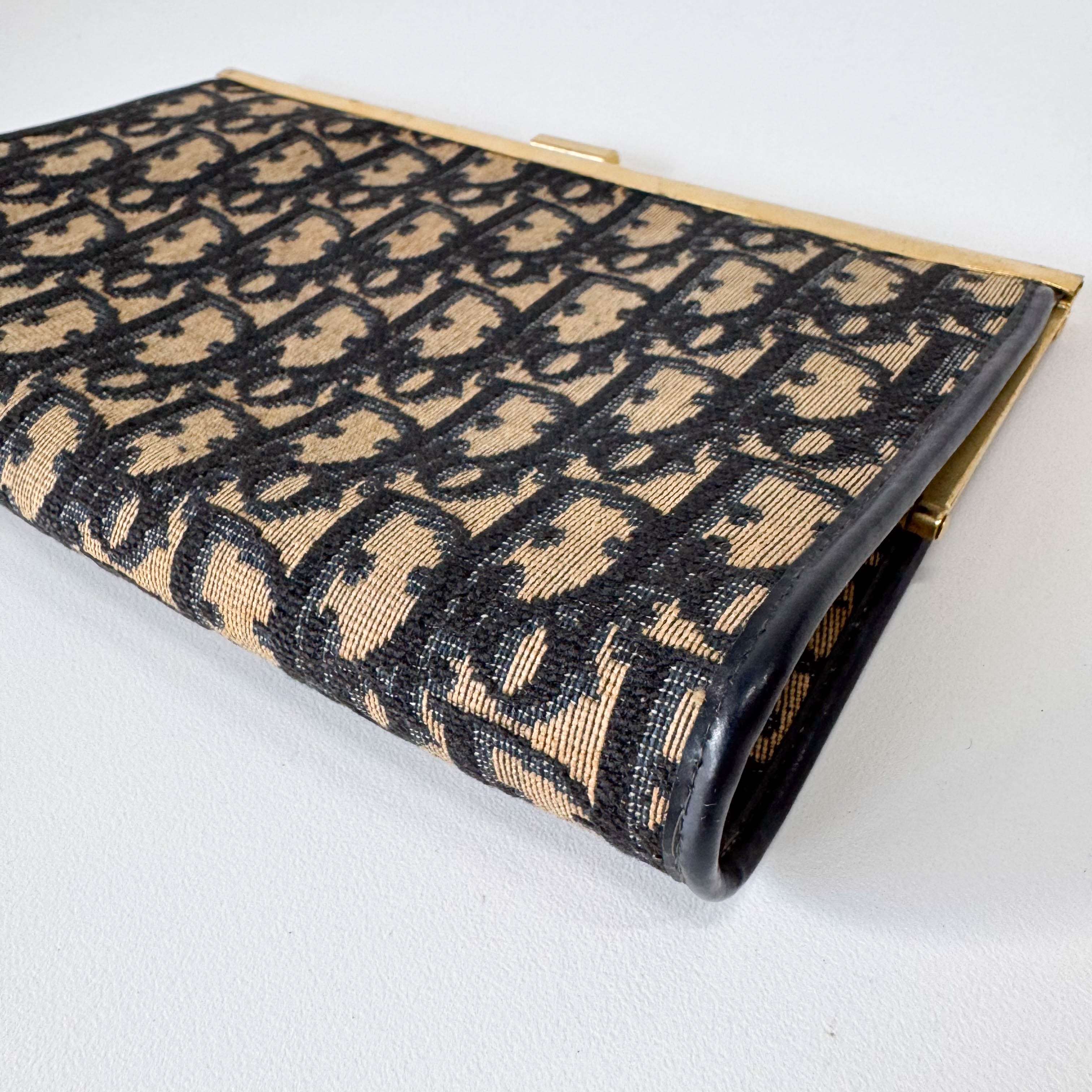 Trotter Brown Oblique Canvas Clutch Bag