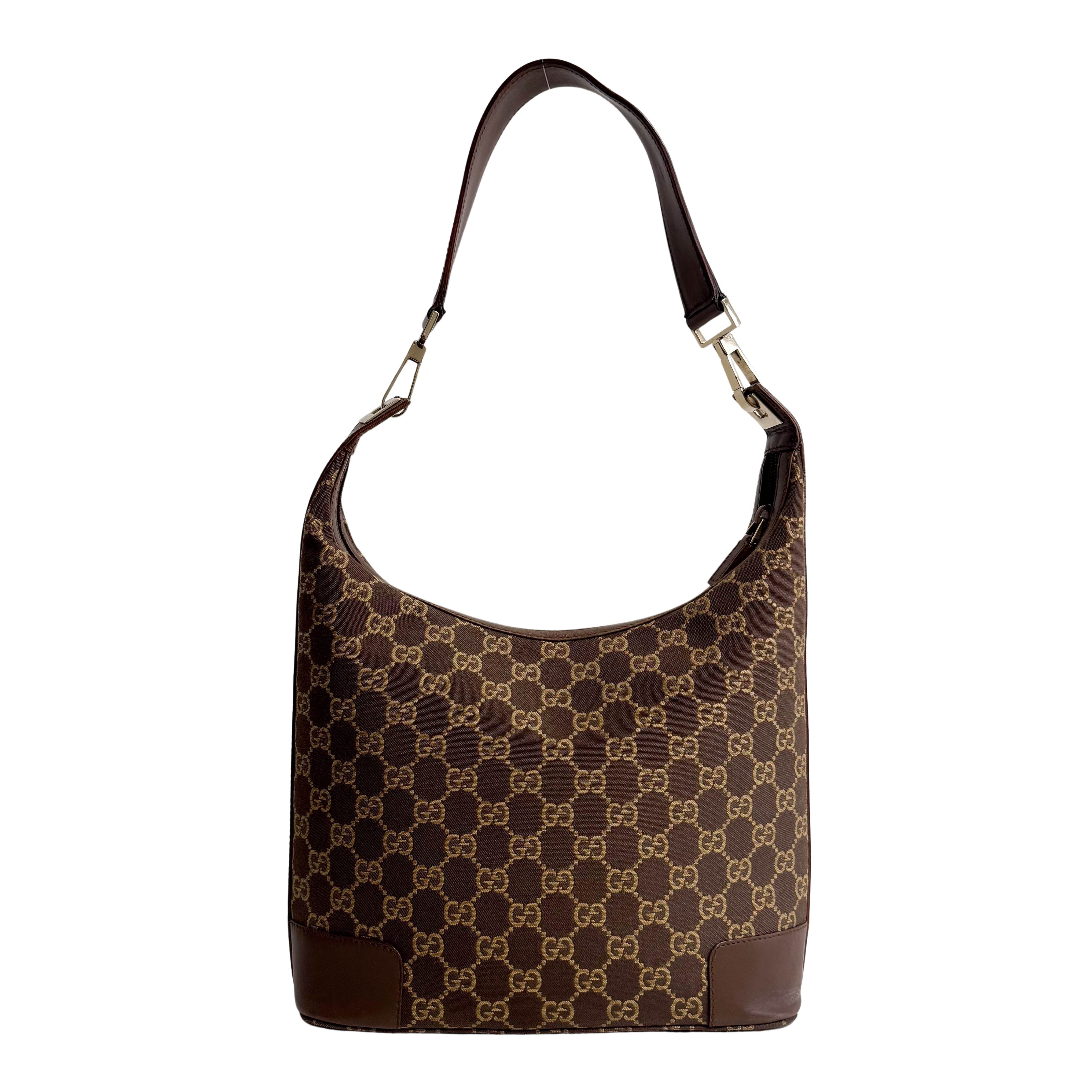 Brown GG Canvas Hobo Shoulder Bag