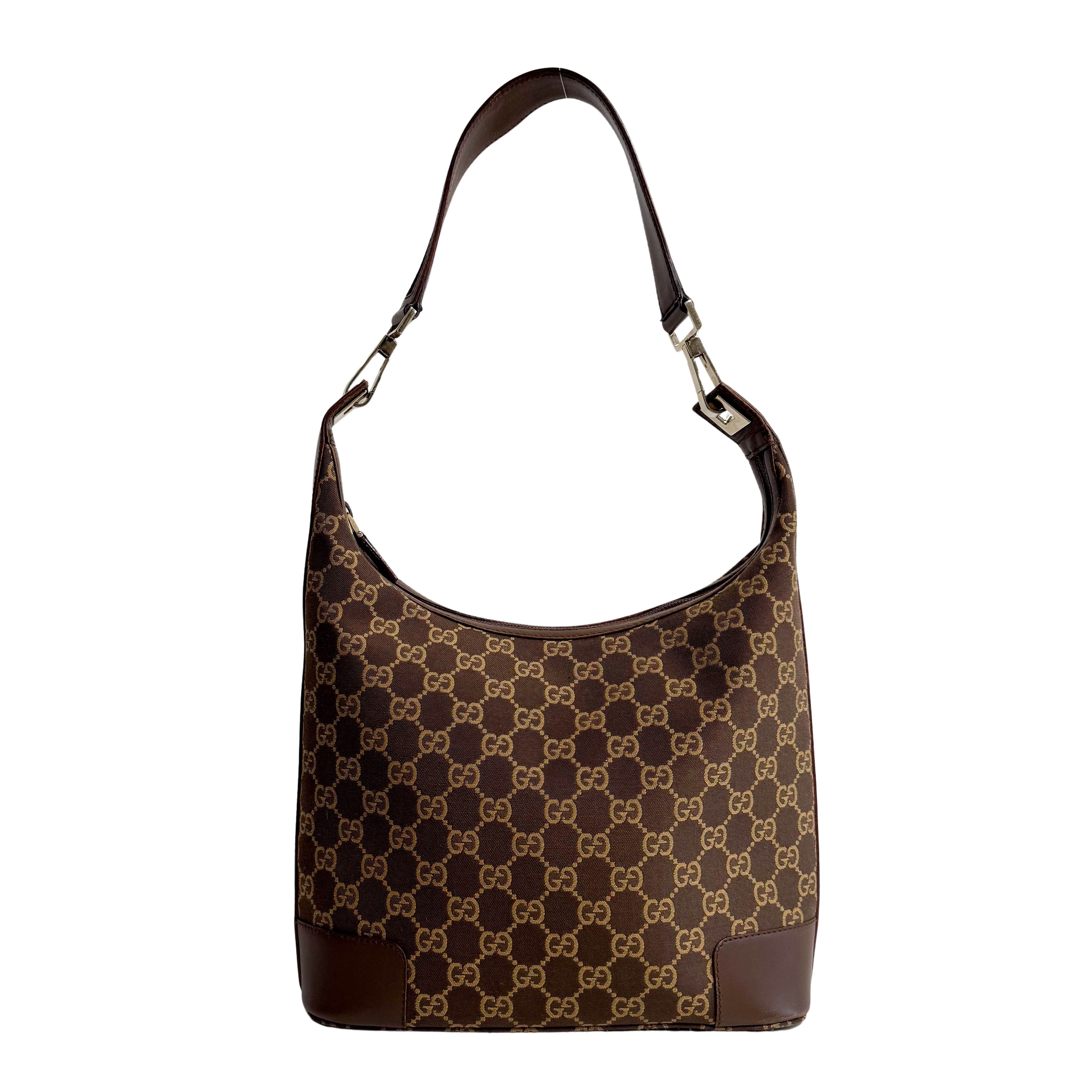 Brown GG Canvas Hobo Shoulder Bag