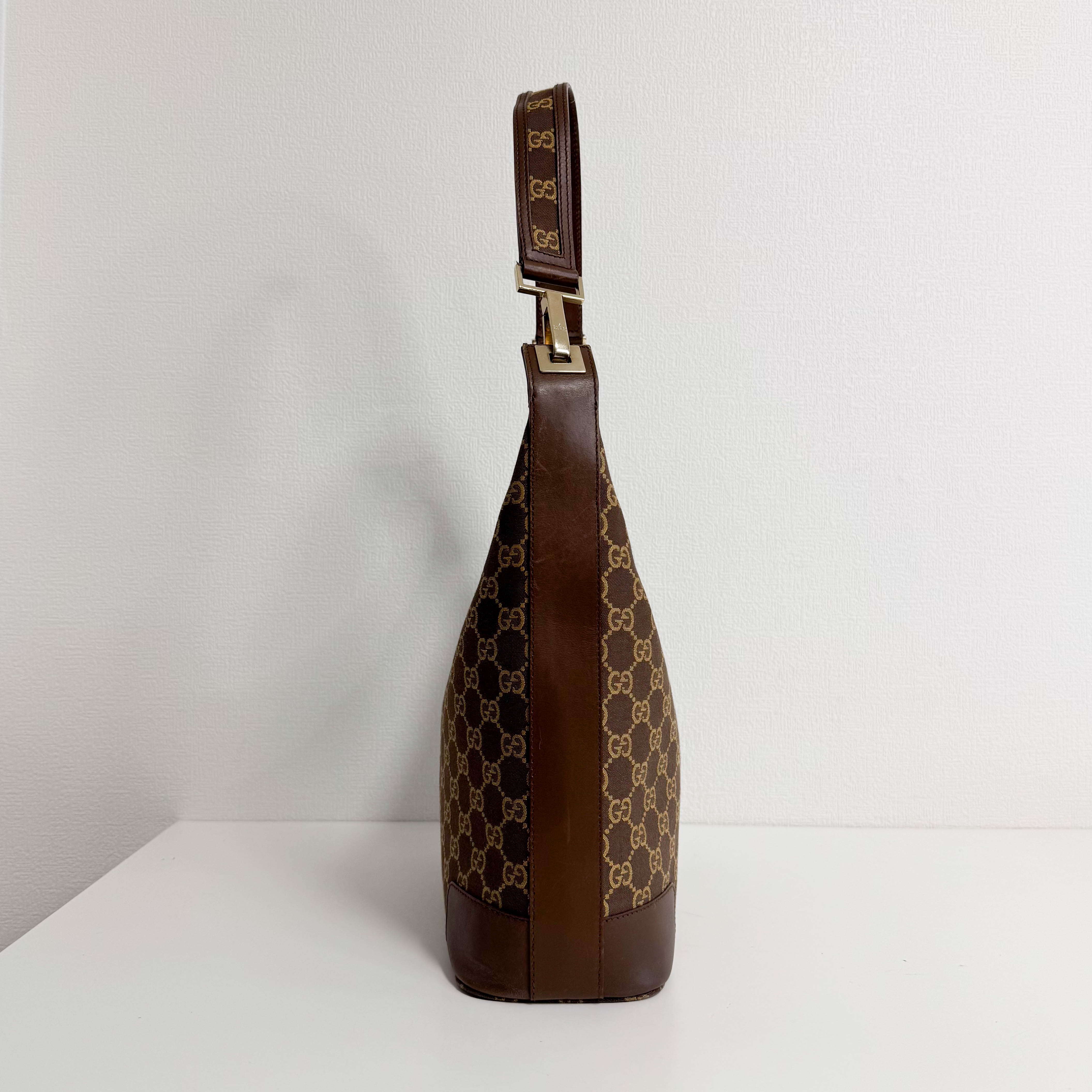 Brown GG Canvas Hobo Shoulder Bag