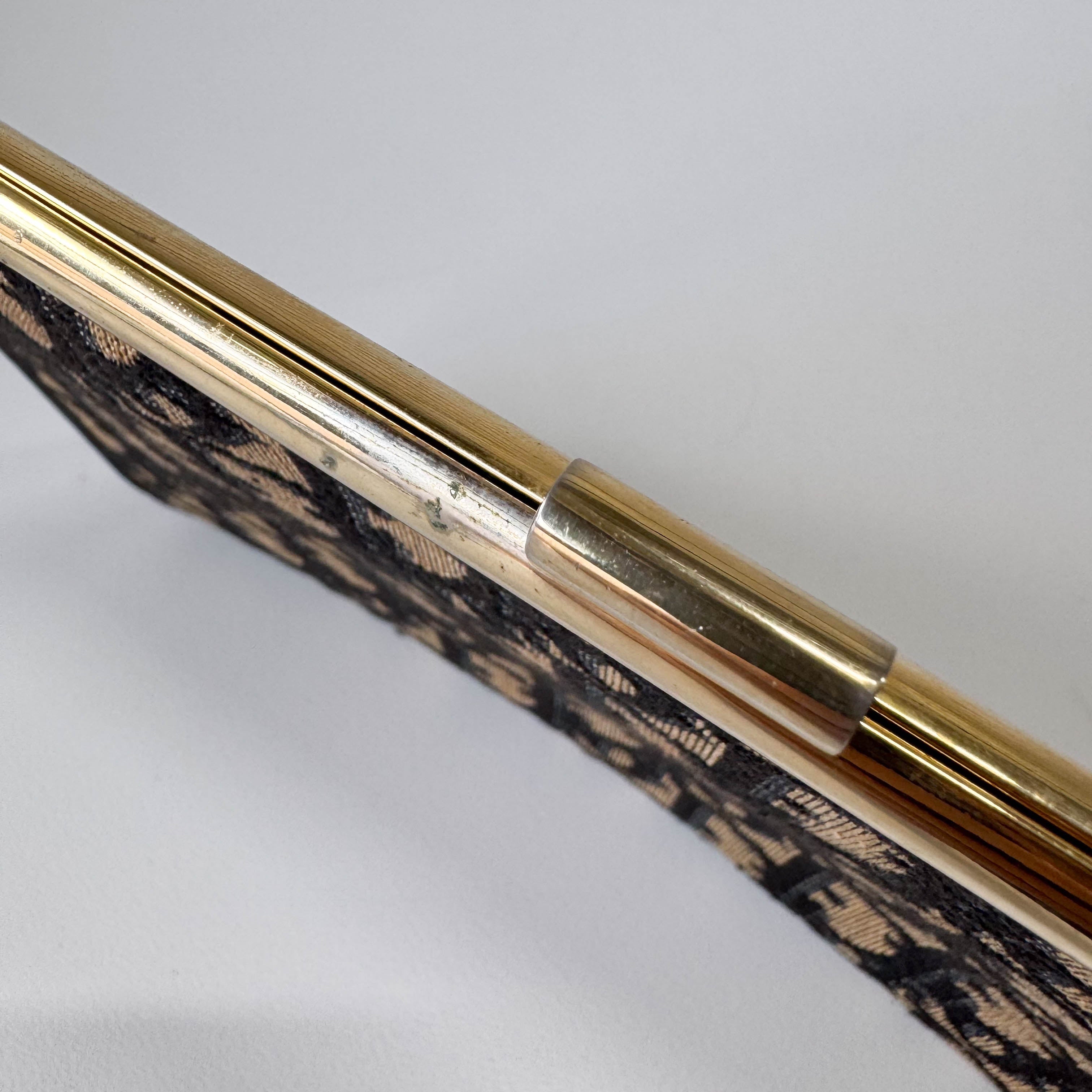 Trotter Brown Oblique Canvas Clutch Bag