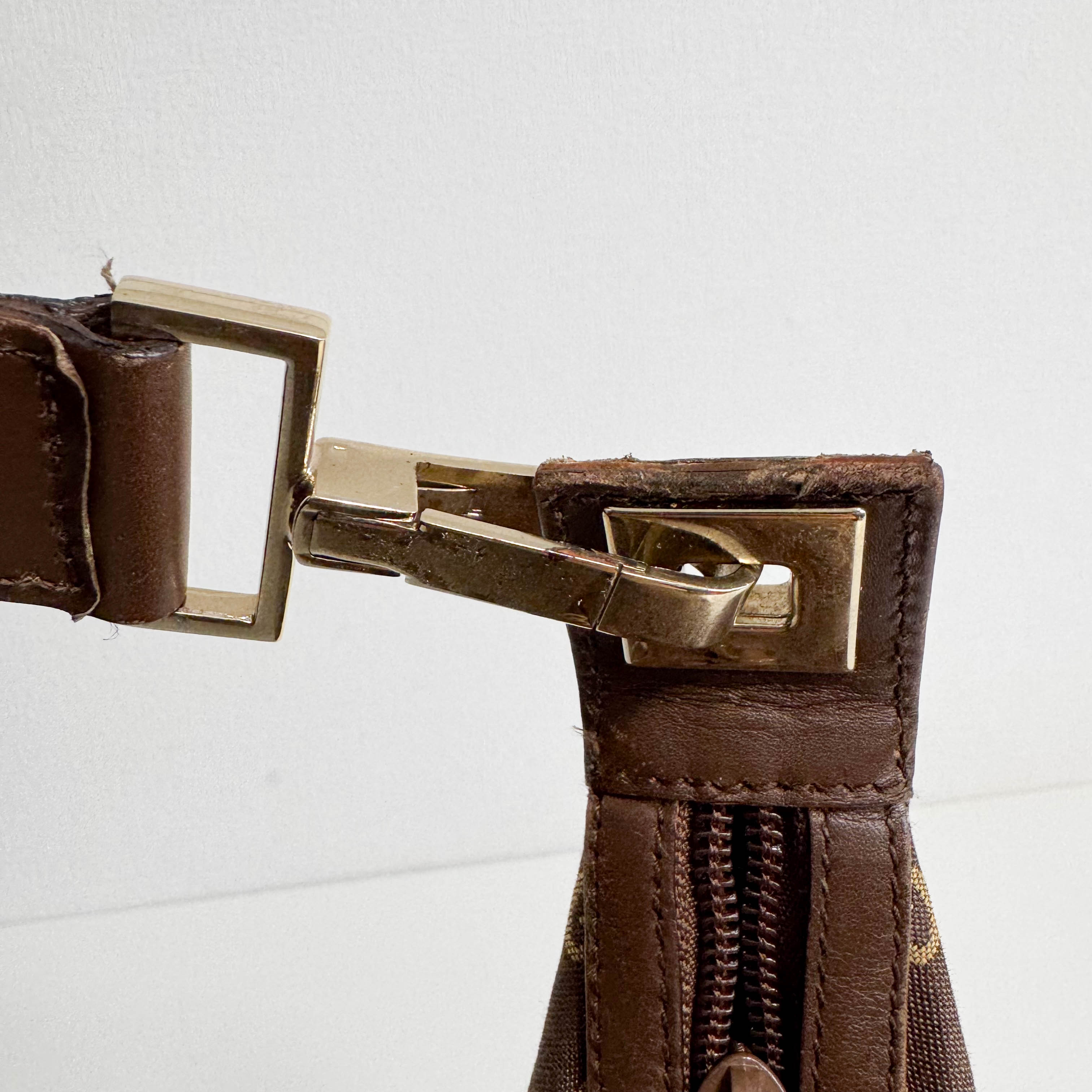 Brown GG Canvas Hobo Shoulder Bag