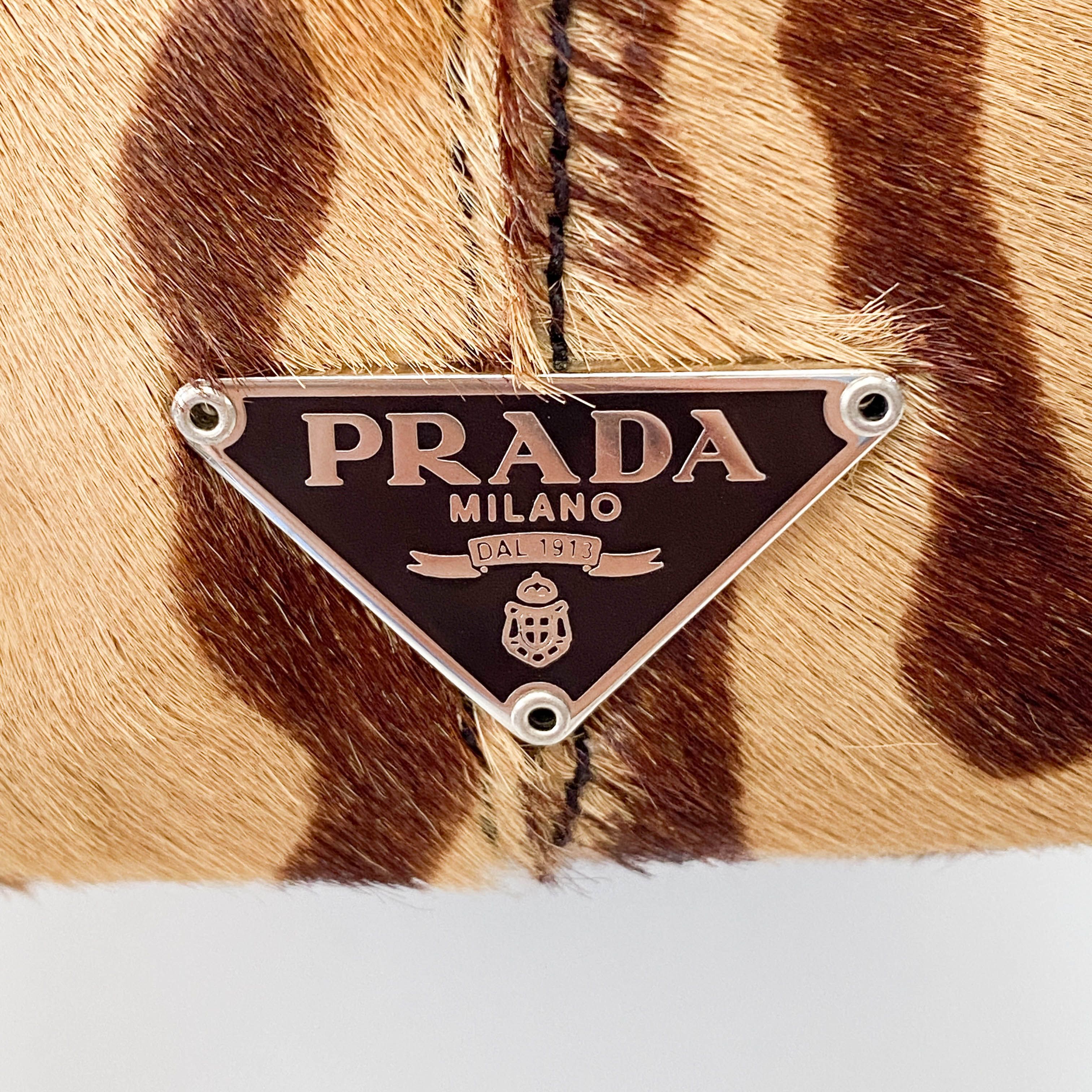 Leopard Pony Hair Metal Handle Mini Bag