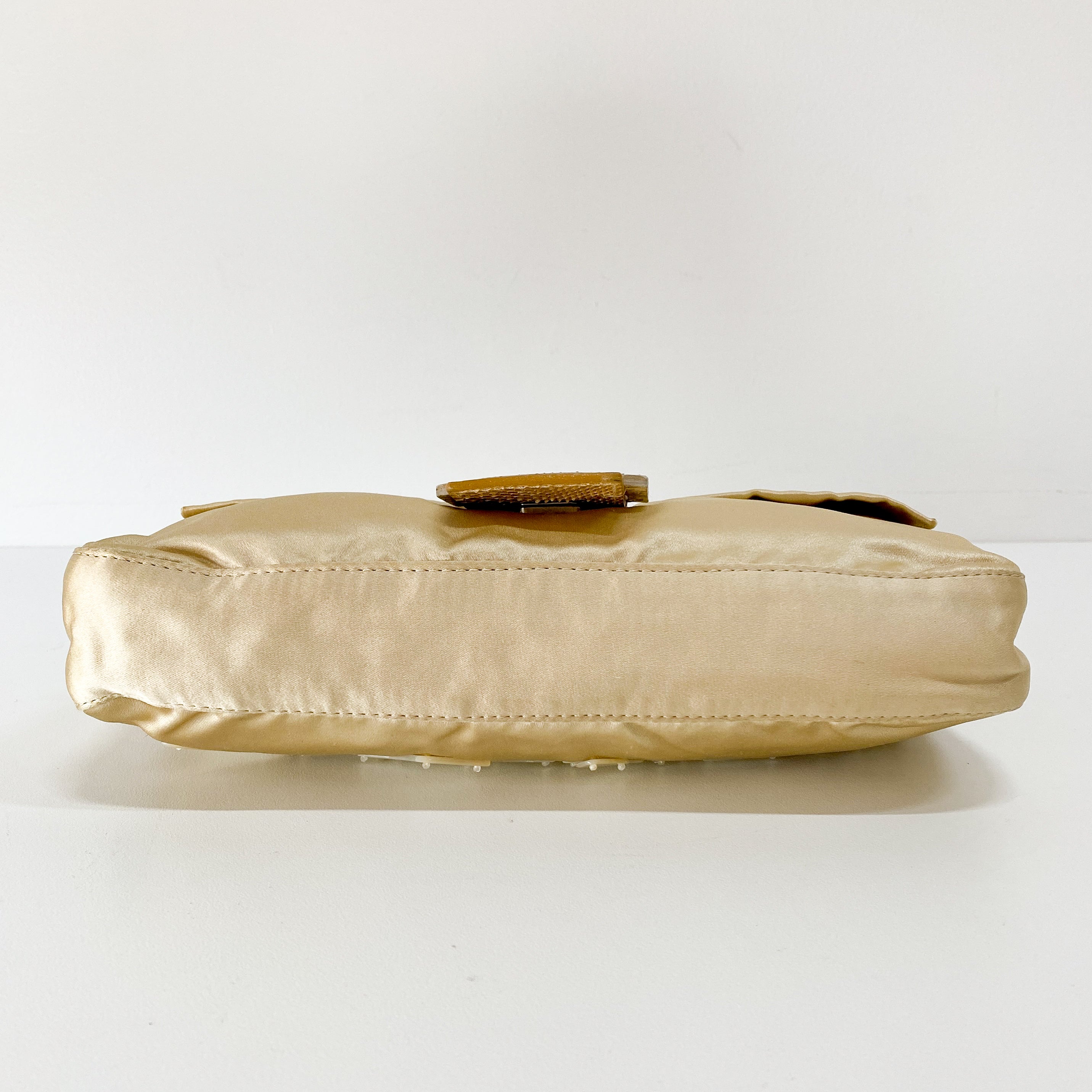 Baguette Beige Satin Mother of Pearl Fish