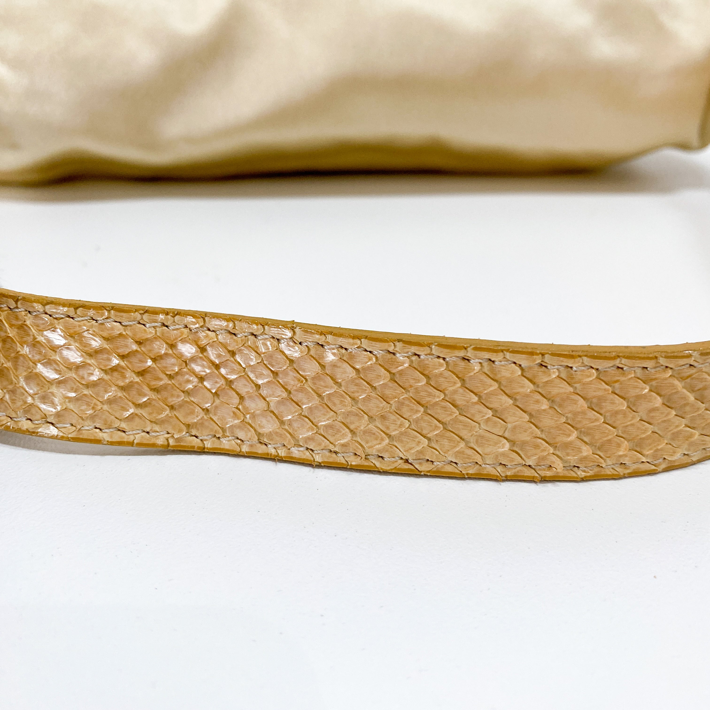 Baguette Beige Satin Mother of Pearl Fish