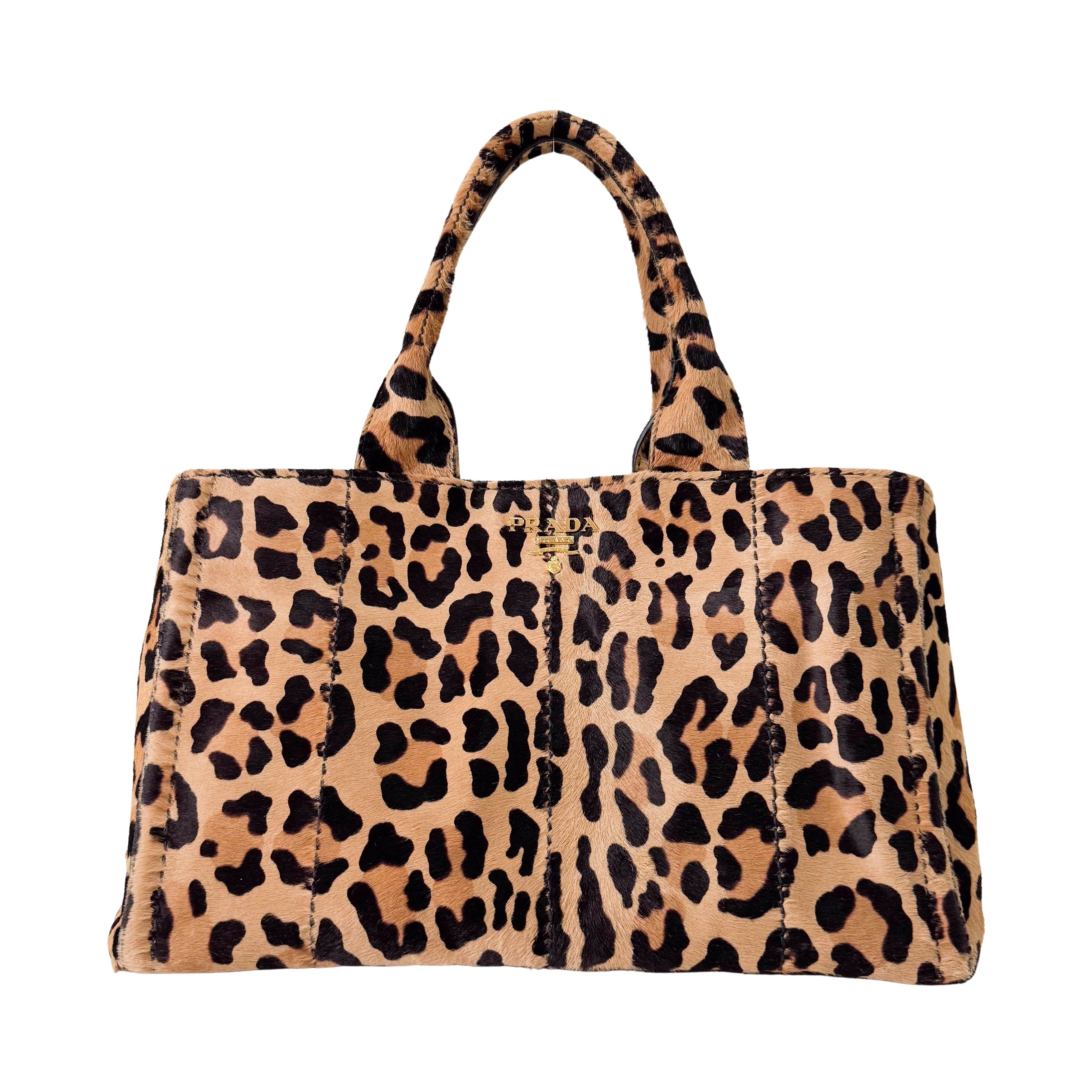 Yellow Jaguar Print Pony Hair Shoulder Bag