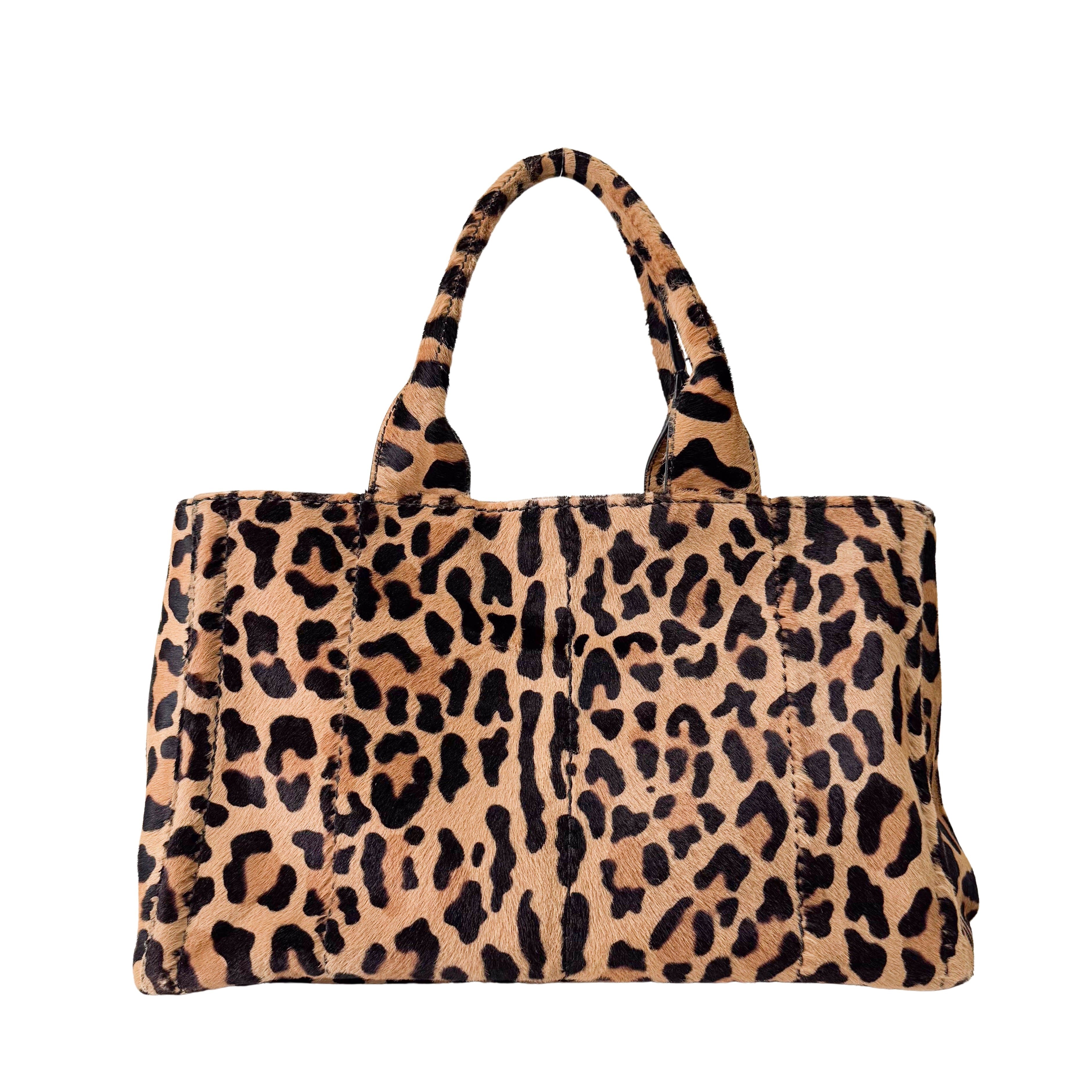 Yellow Jaguar Print Pony Hair Shoulder Bag