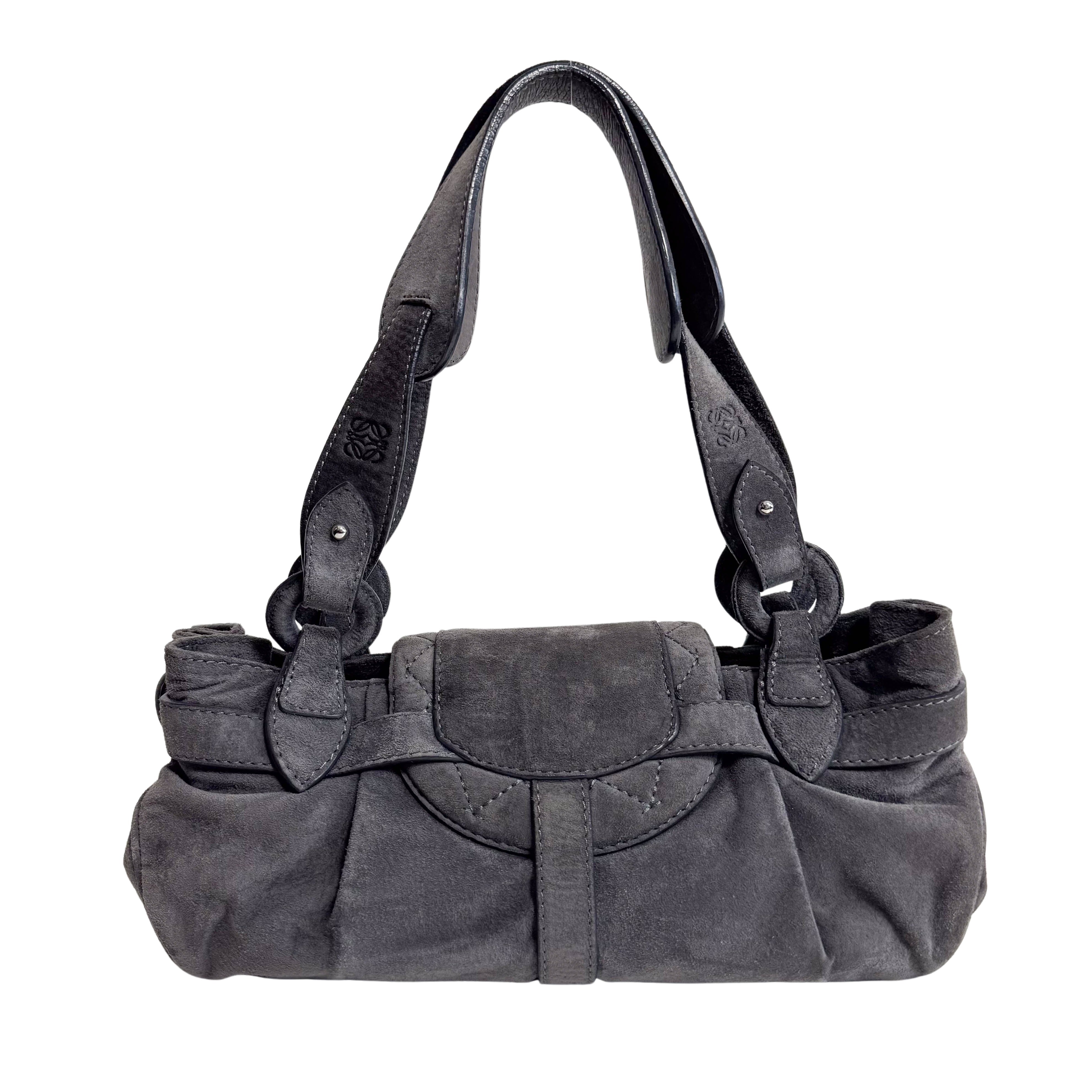Suede Grey Mini Shoulder Bag