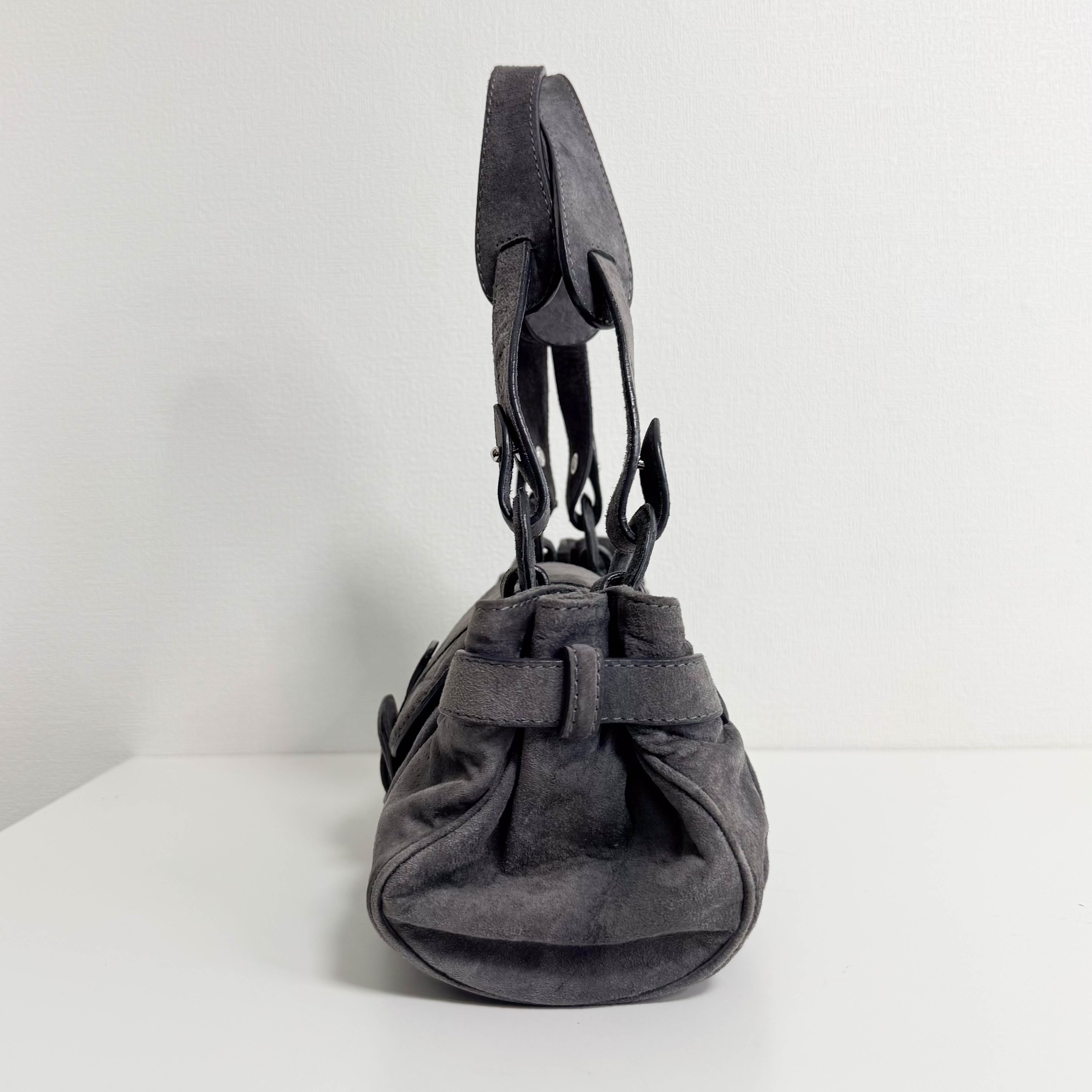 Suede Grey Mini Shoulder Bag