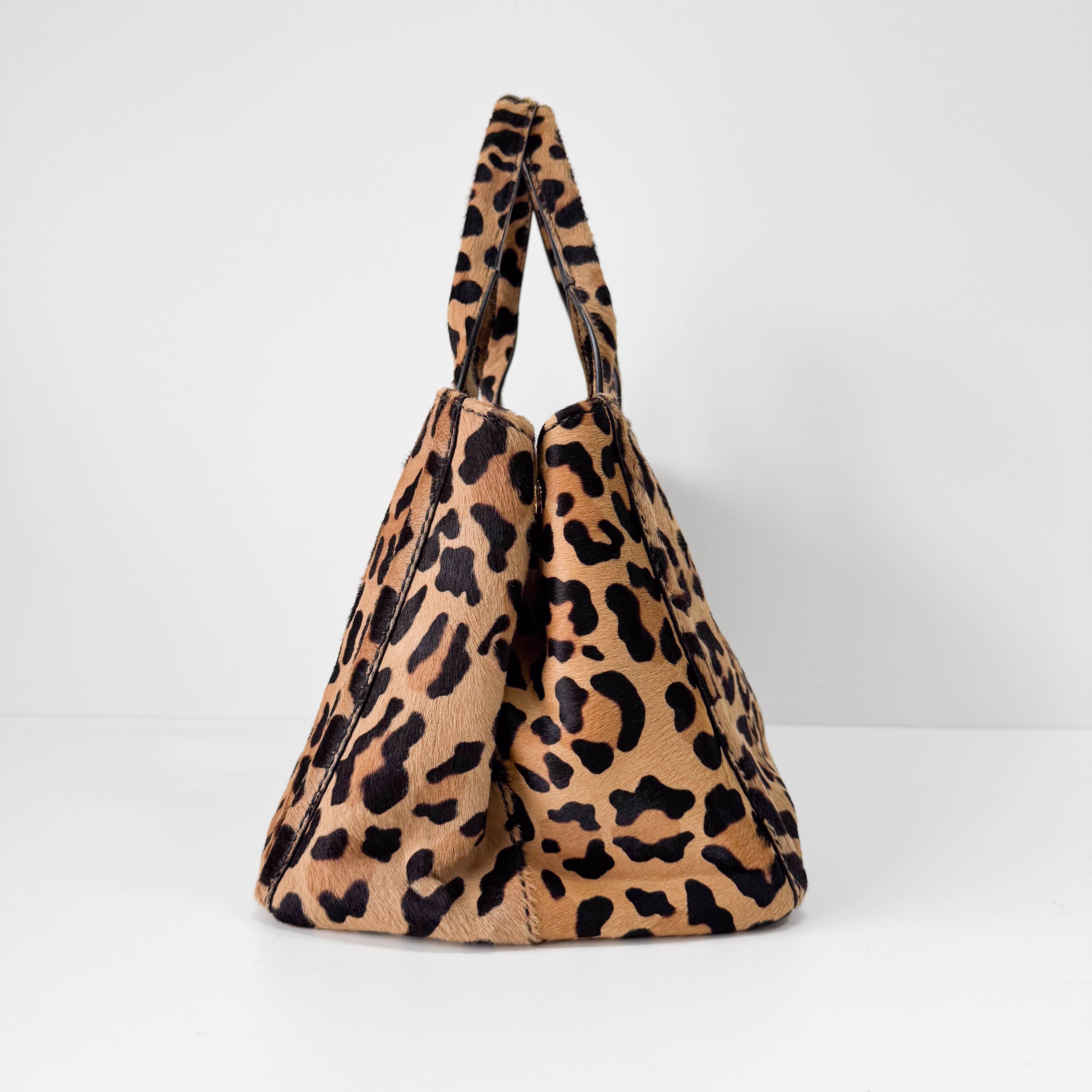 Yellow Jaguar Print Pony Hair Shoulder Bag