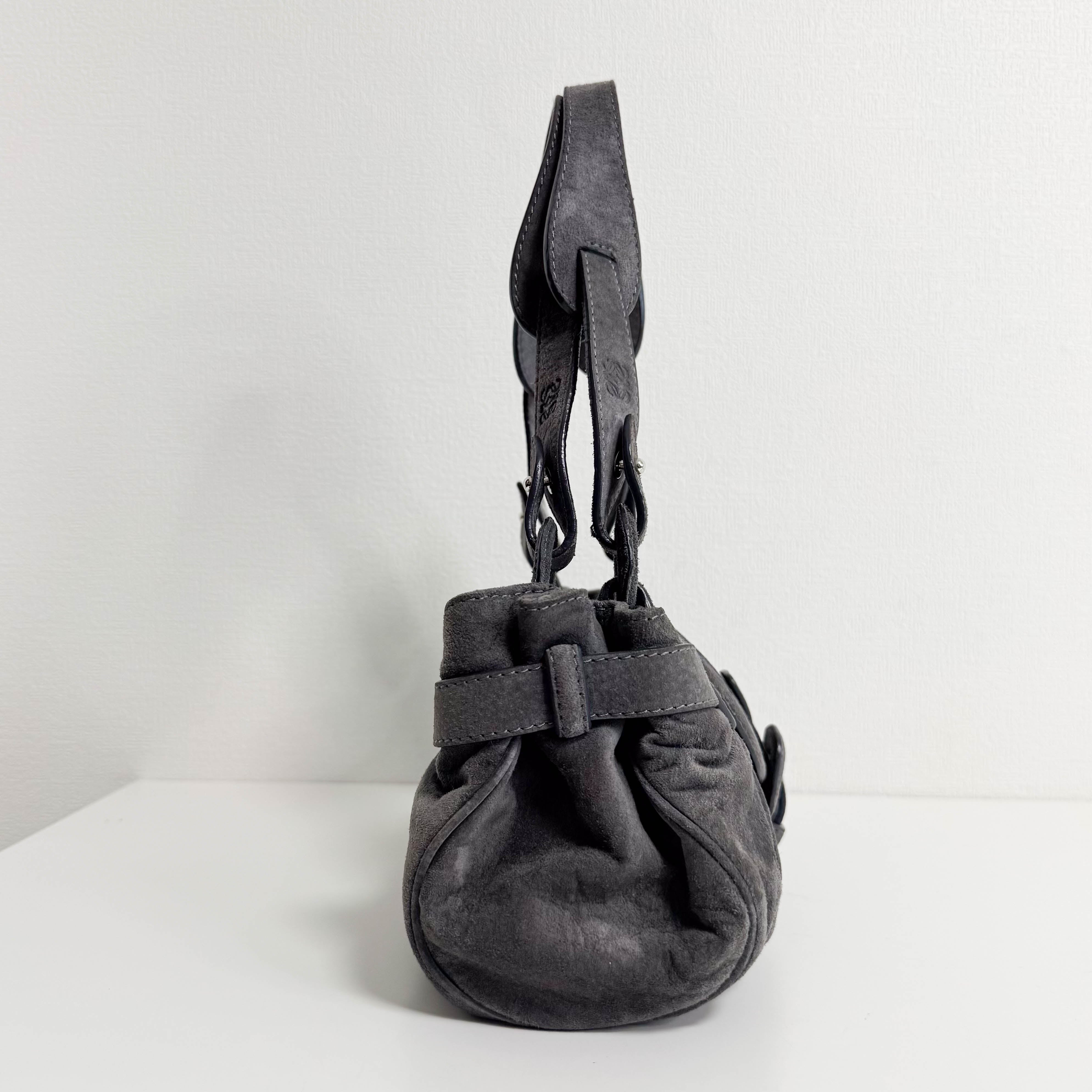 Suede Grey Mini Shoulder Bag