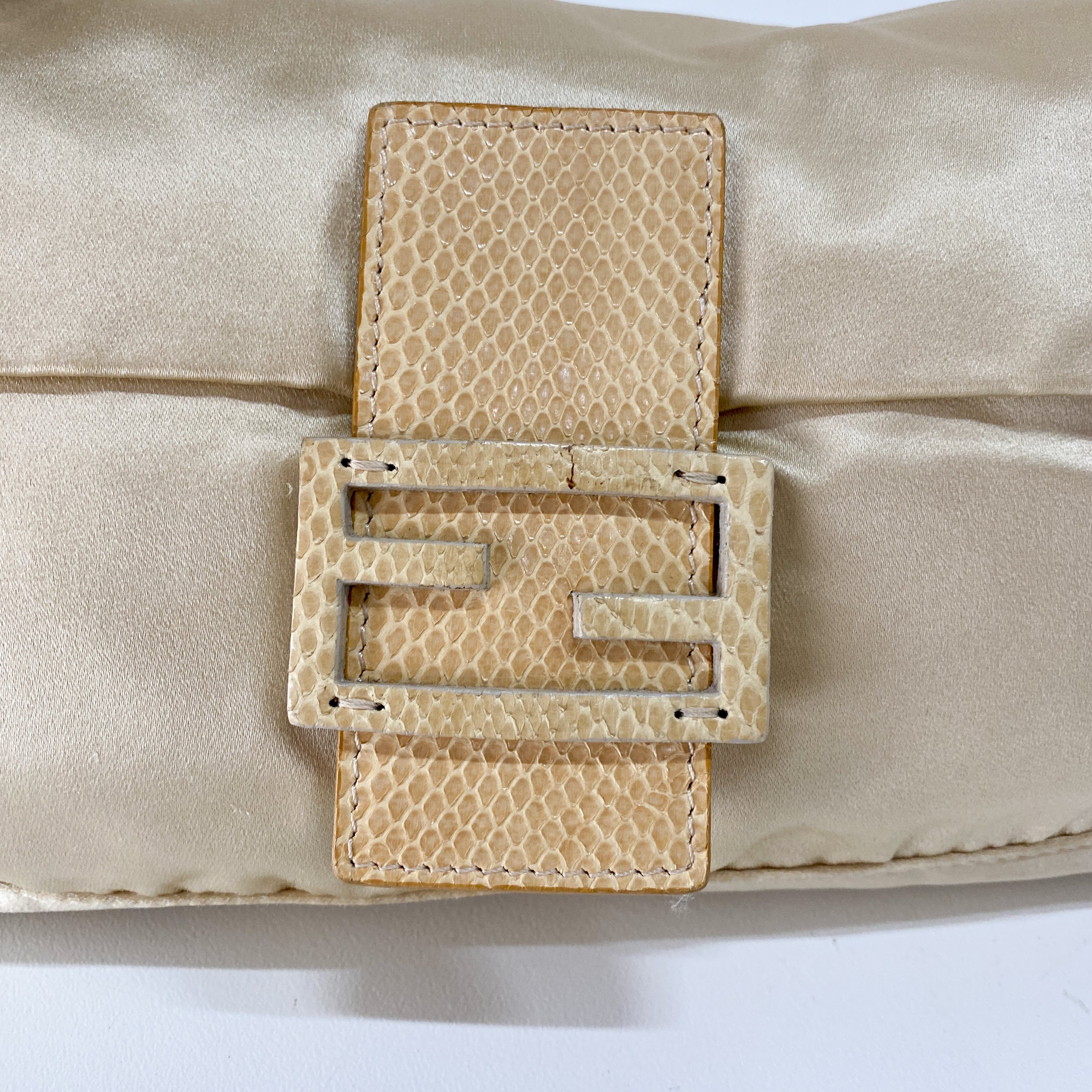 Baguette Beige Satin Mother of Pearl Fish