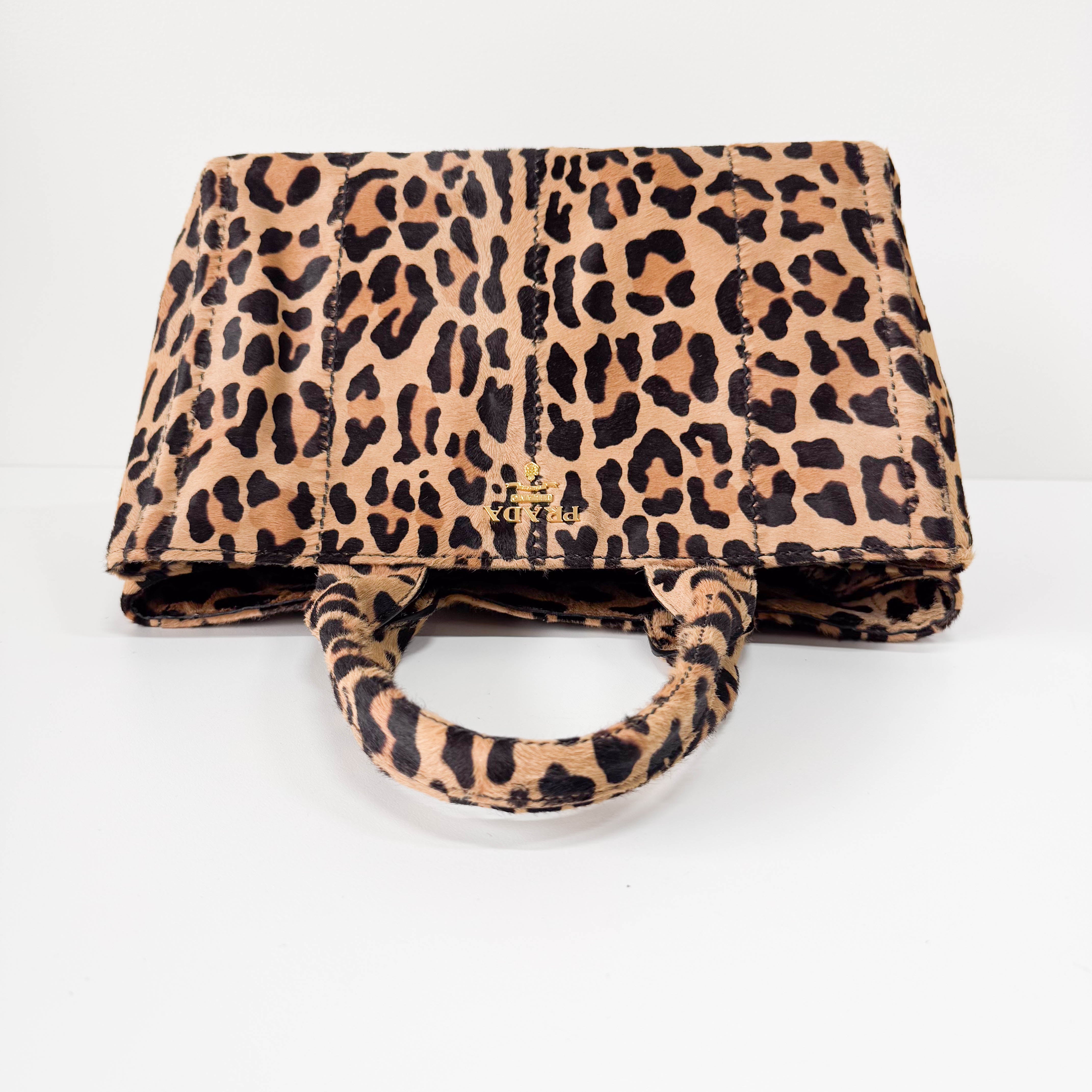 Yellow Jaguar Print Pony Hair Shoulder Bag
