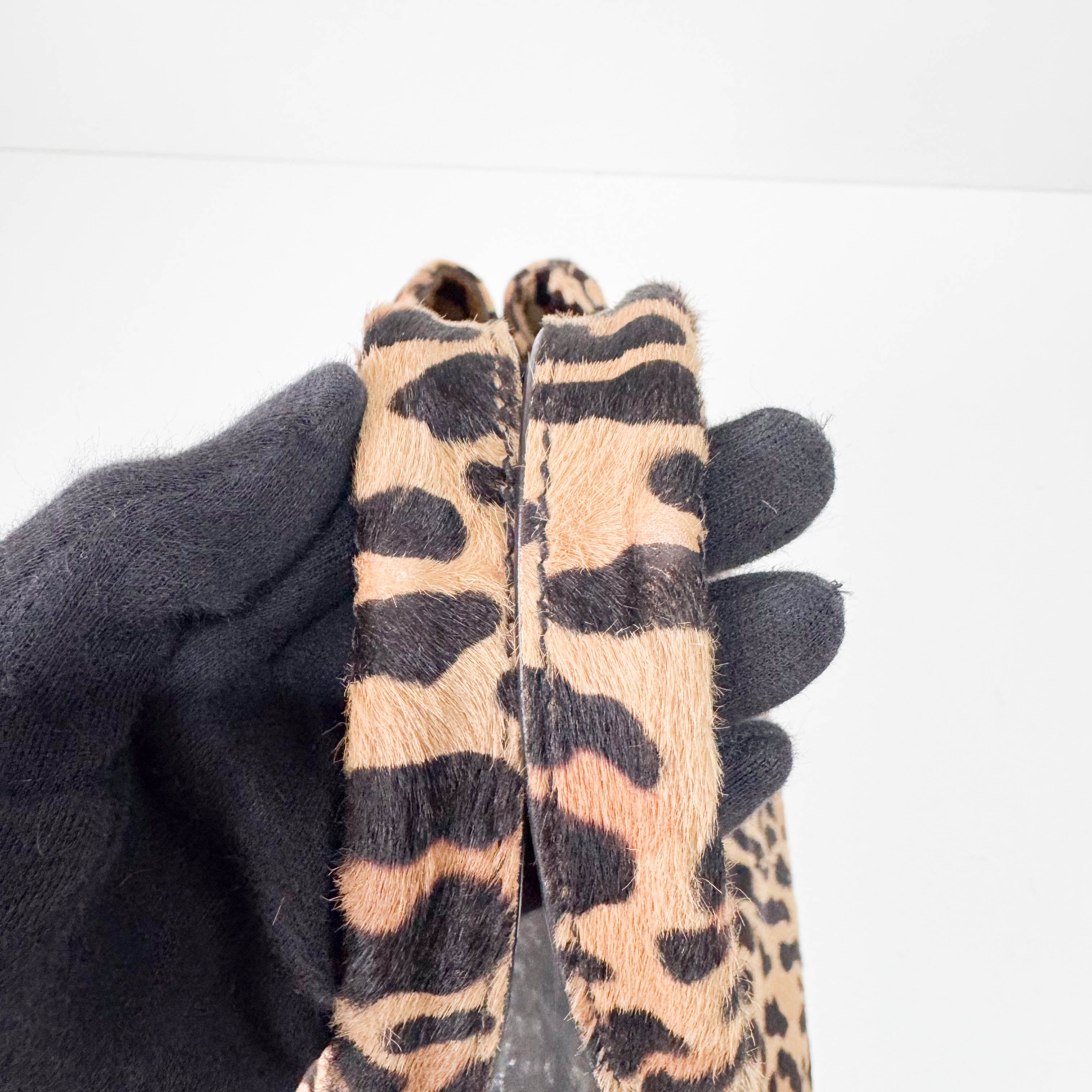 Yellow Jaguar Print Pony Hair Shoulder Bag