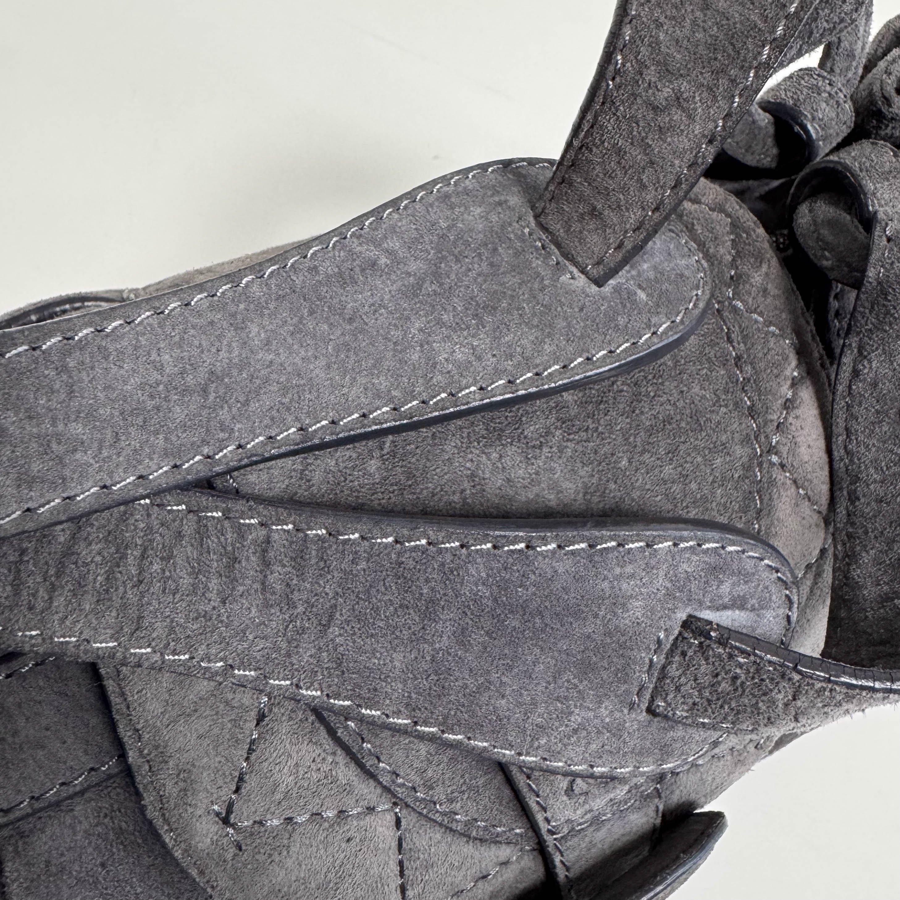 Suede Grey Mini Shoulder Bag