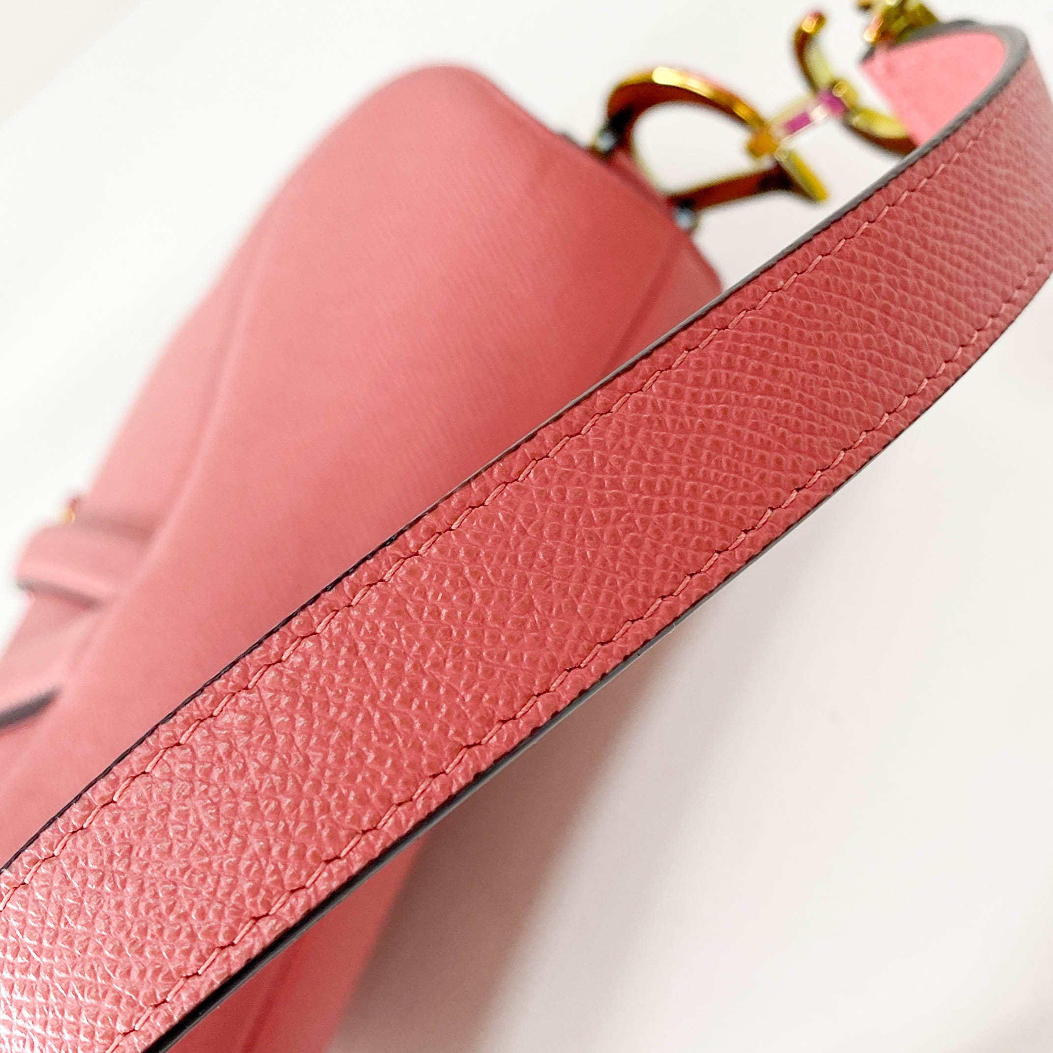 Pink Leather Saddle Shoulder Bag