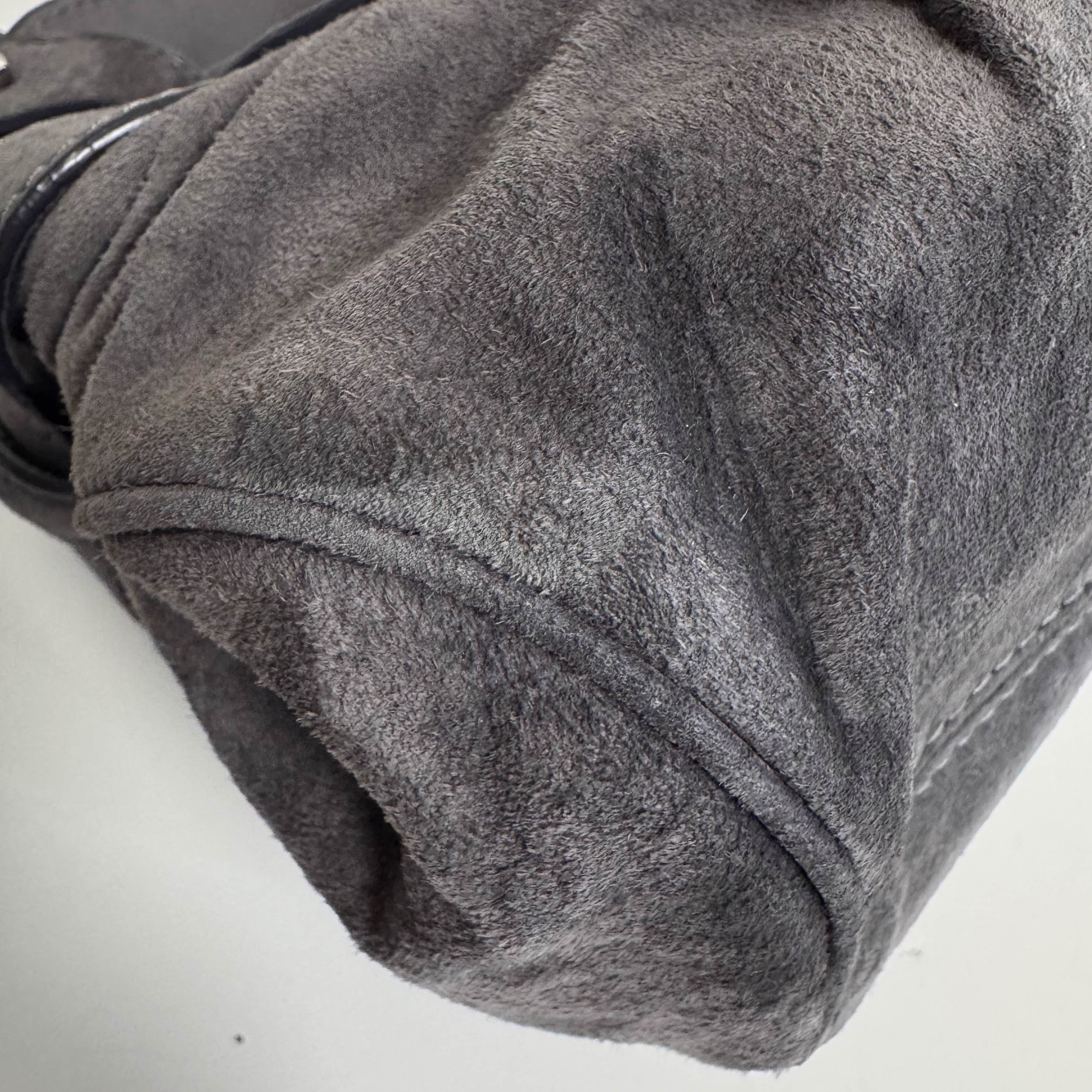 Suede Grey Mini Shoulder Bag