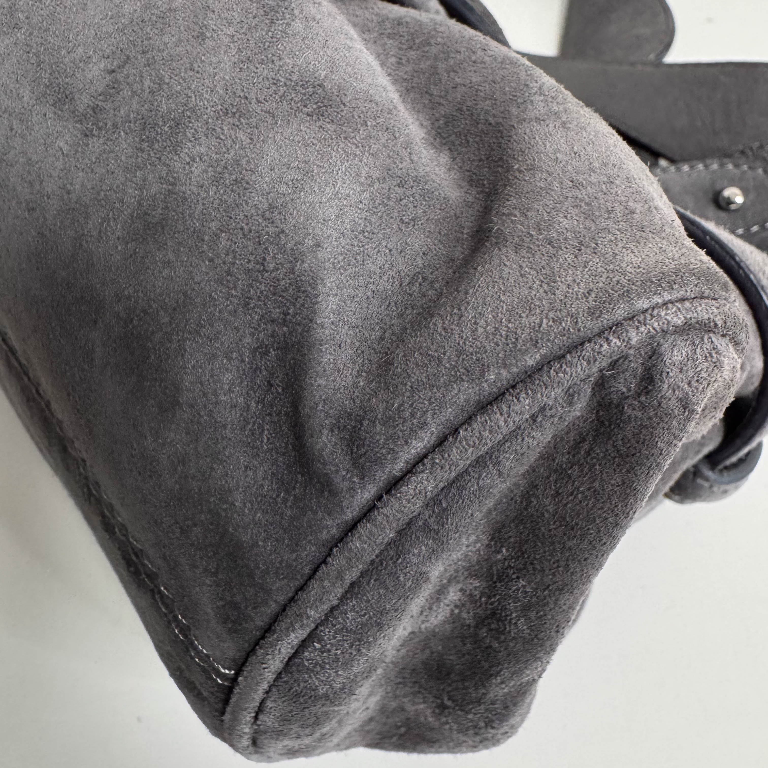 Suede Grey Mini Shoulder Bag