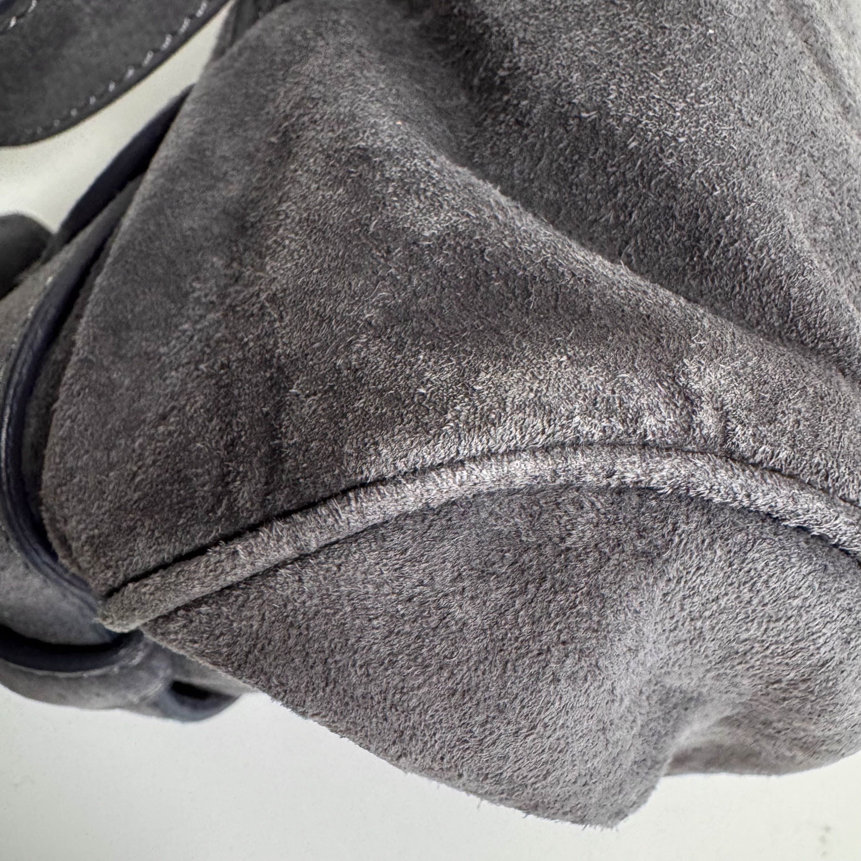 Suede Grey Mini Shoulder Bag