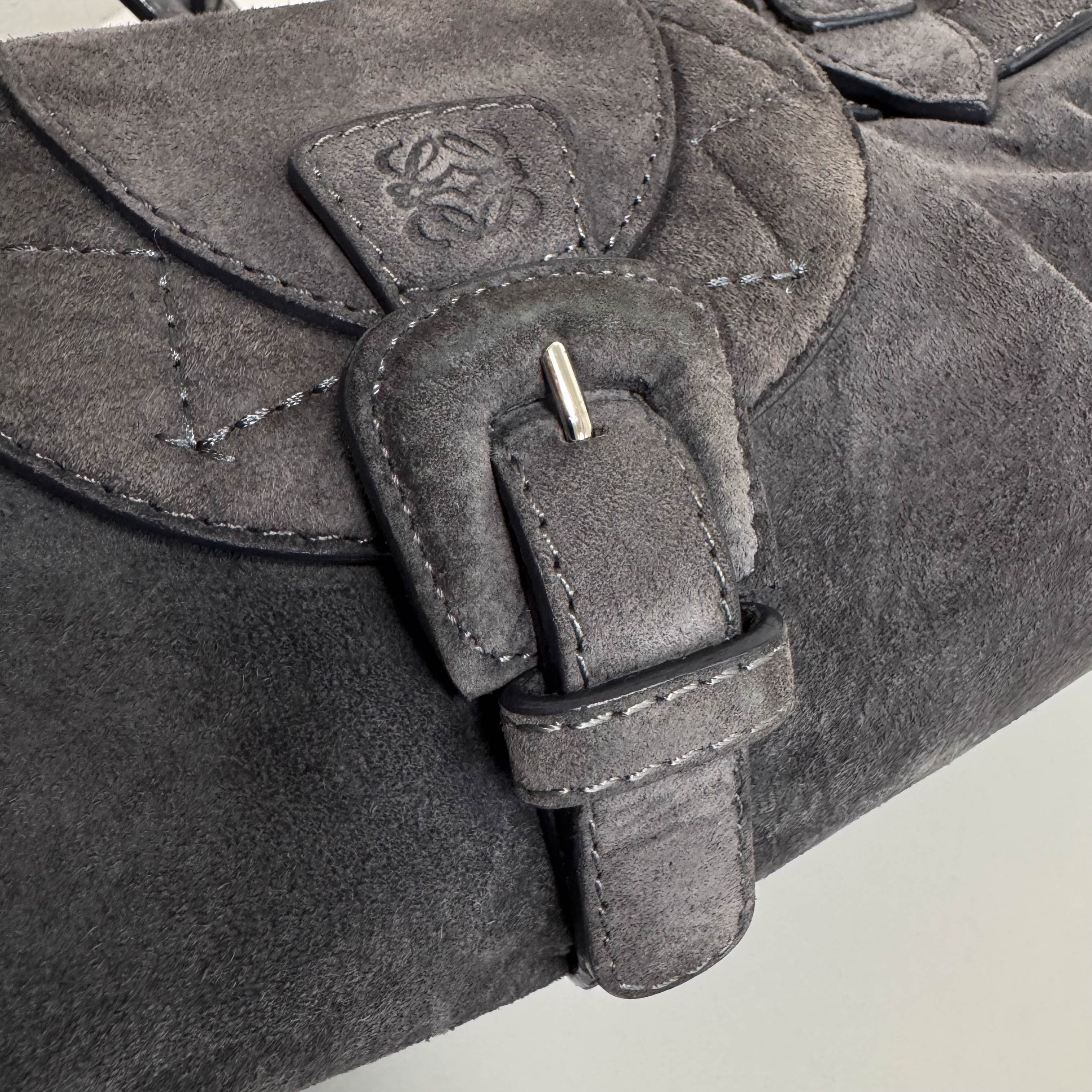 Suede Grey Mini Shoulder Bag