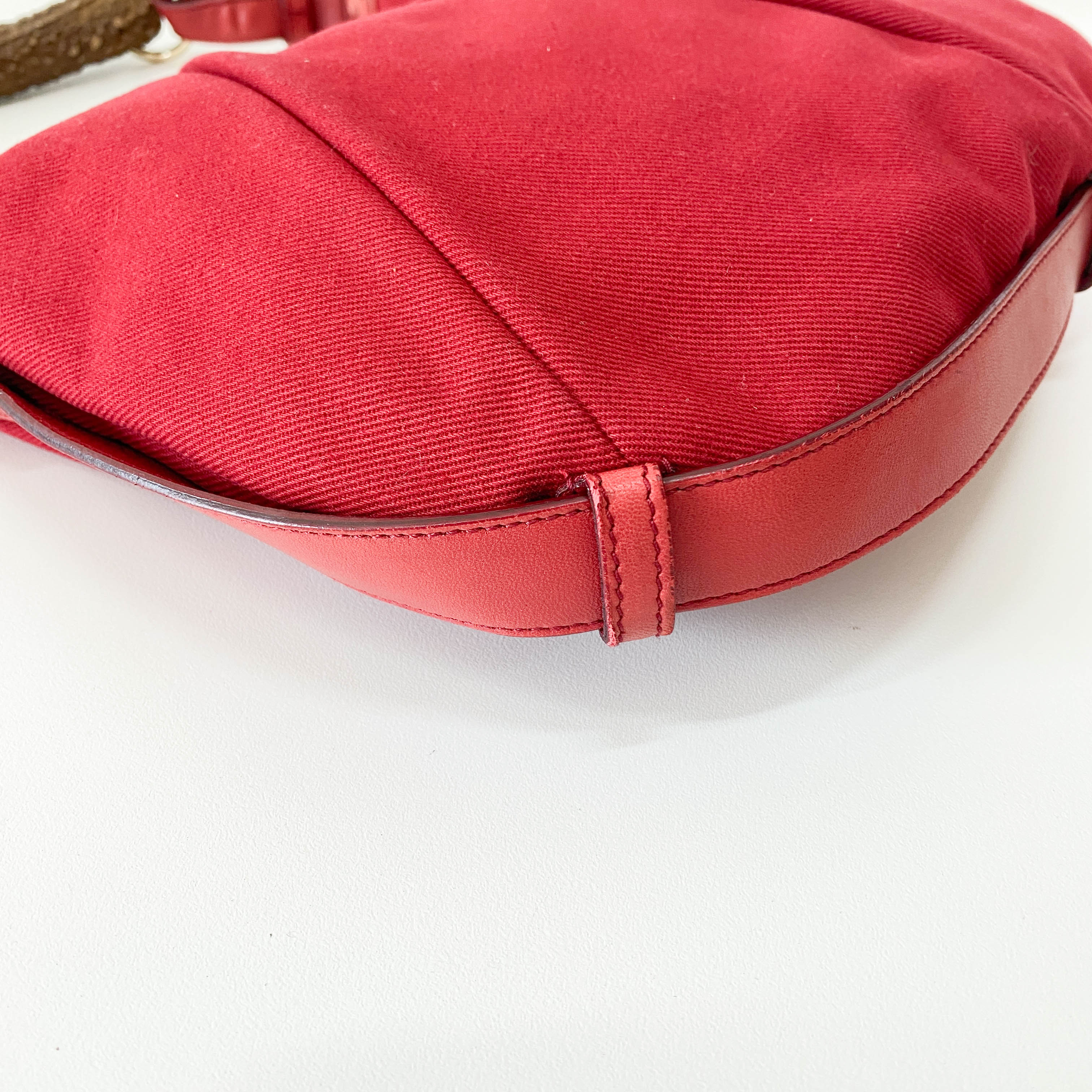 YSL Mombasa Red Canvas Shoulder Bag