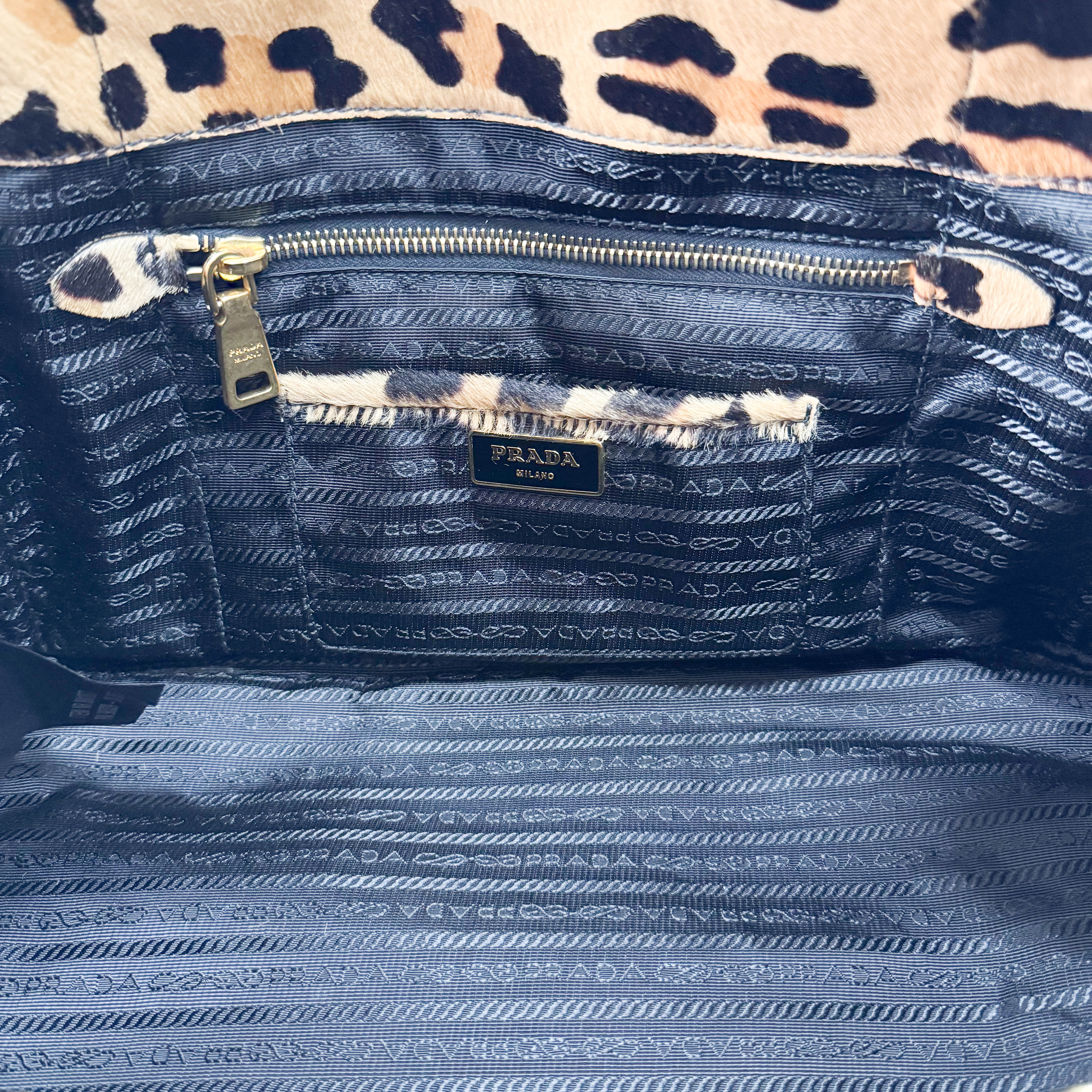 Yellow Jaguar Print Pony Hair Shoulder Bag